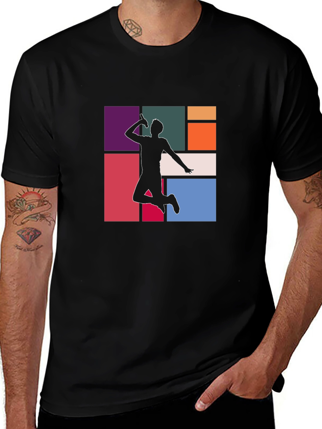 Retro Singer Graphic T-Shirt - Black