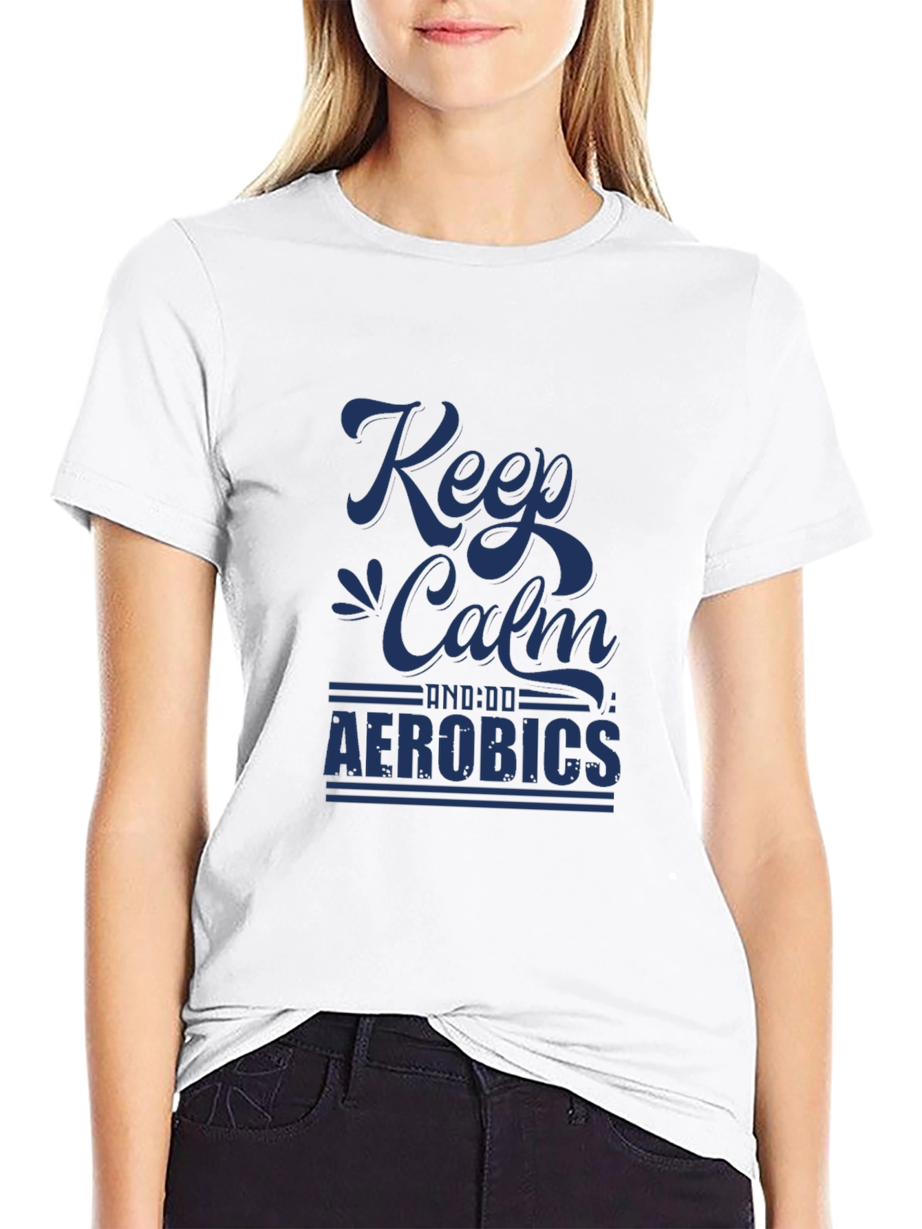 Keep Calm Aerobics Black T-Shirt | Fitness Apparel