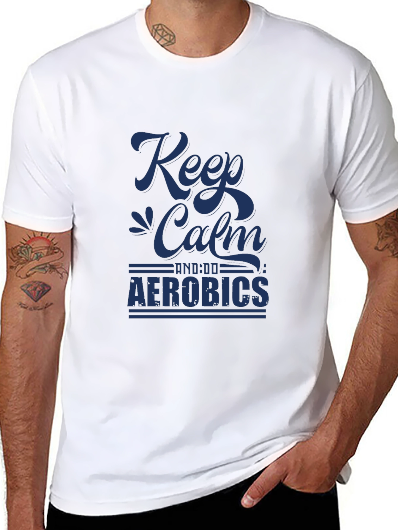 Keep Calm Aerobics Black T-Shirt | Fitness Apparel