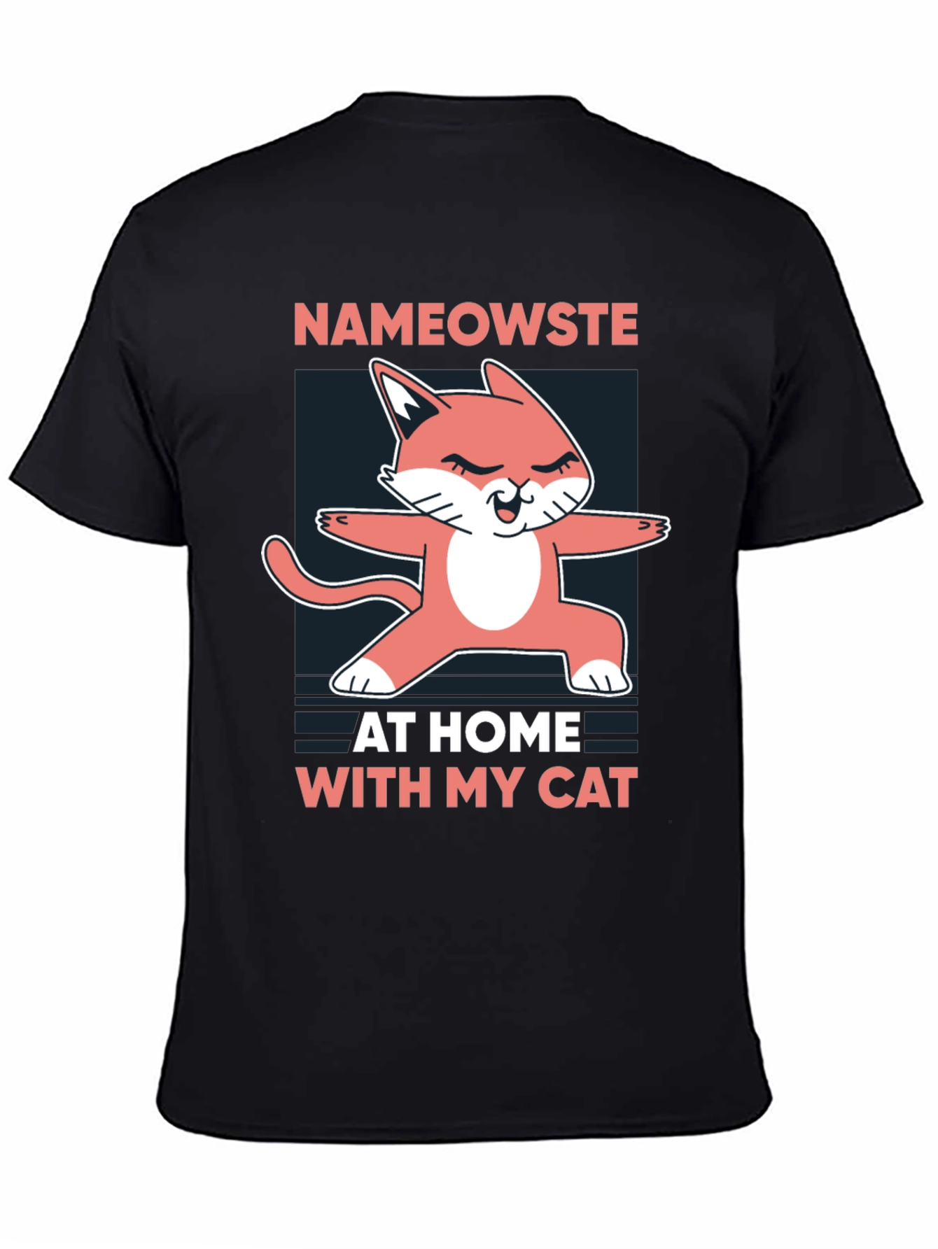 Nameowste Cat Yoga Black T-Shirt