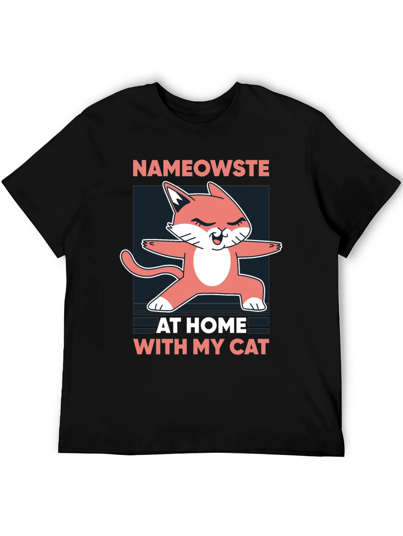 Nameowste Cat Yoga Black T-Shirt