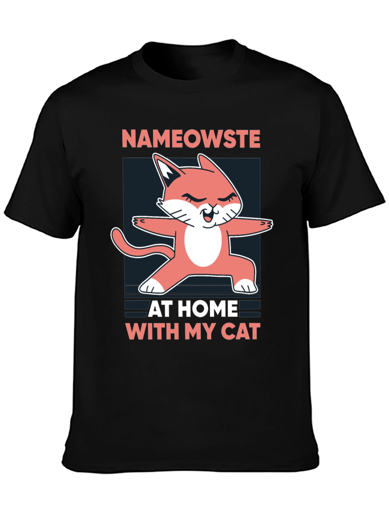 Nameowste Cat Yoga Black T-Shirt