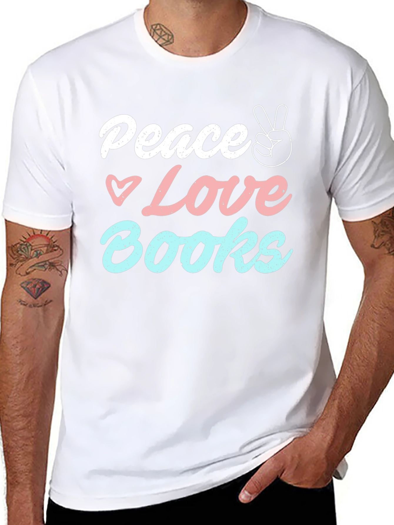 Peace Love Books T-Shirt - Unisex Graphic Tee