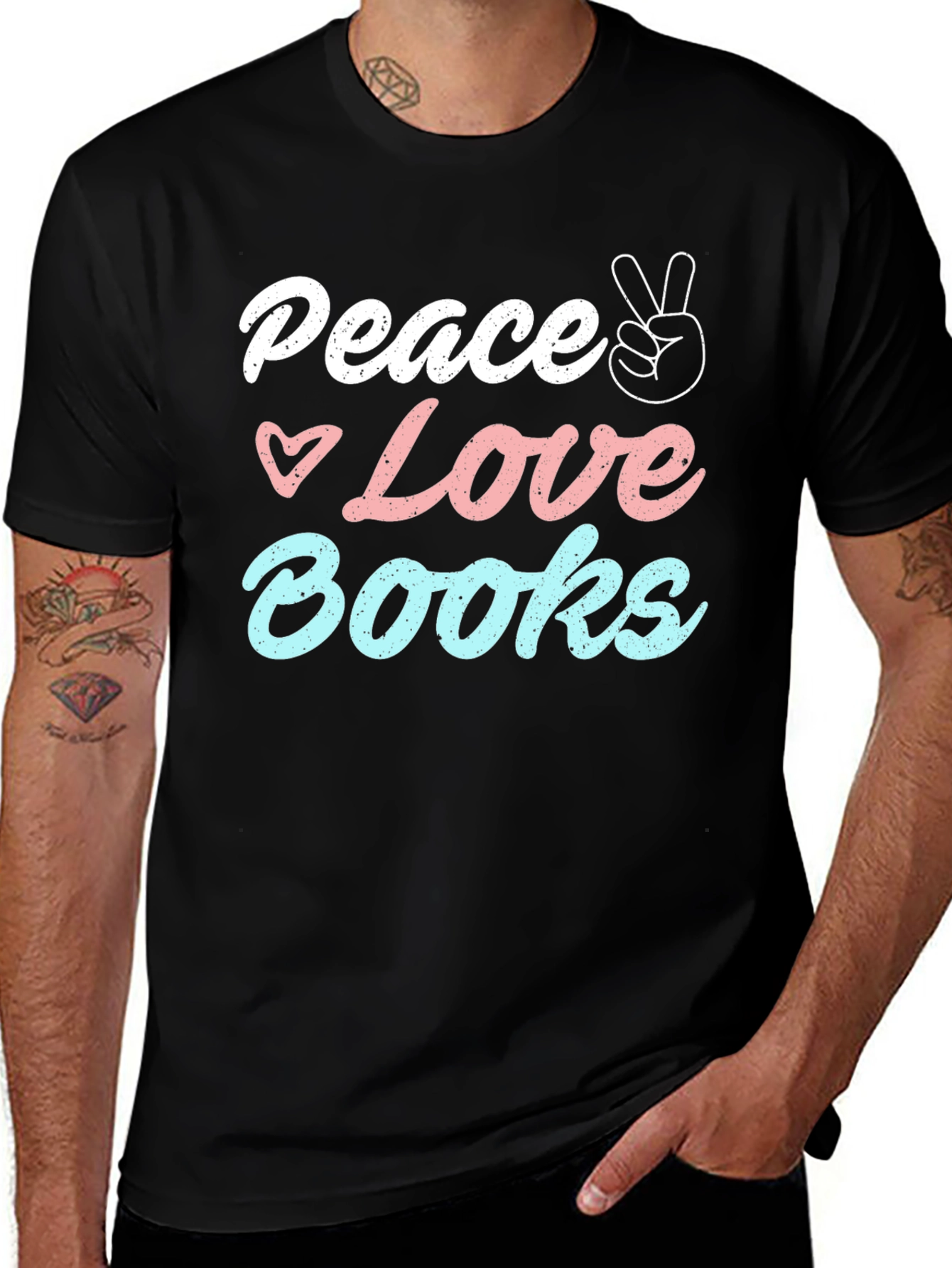 Peace Love Books T-Shirt - Unisex Graphic Tee