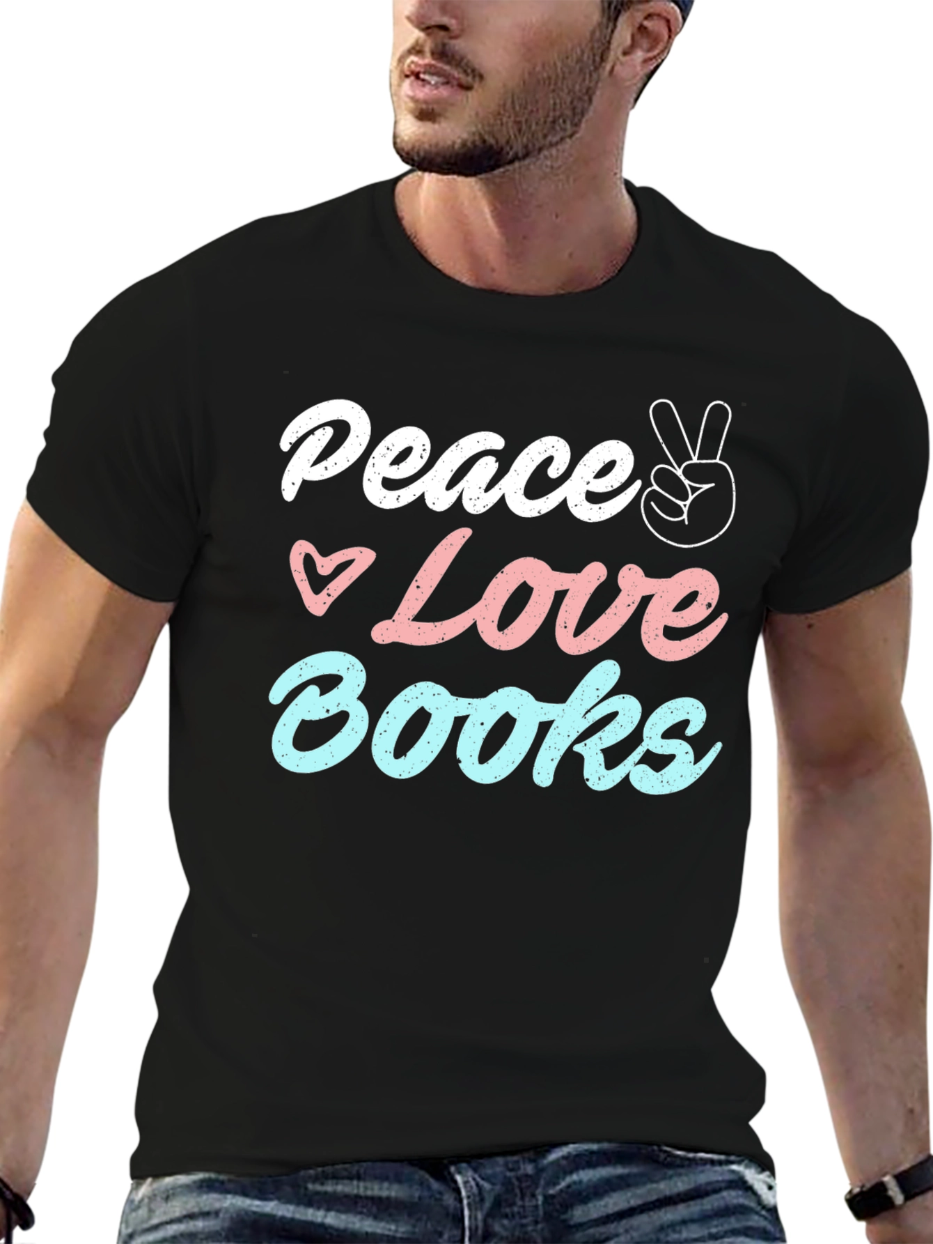 Peace Love Books T-Shirt - Unisex Graphic Tee