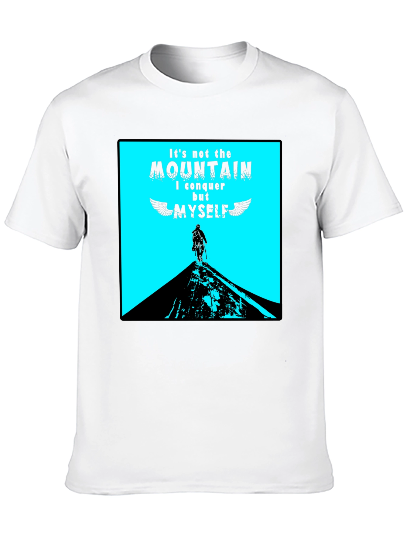 Conquer Myself Mountain Black Graphic T-Shirt