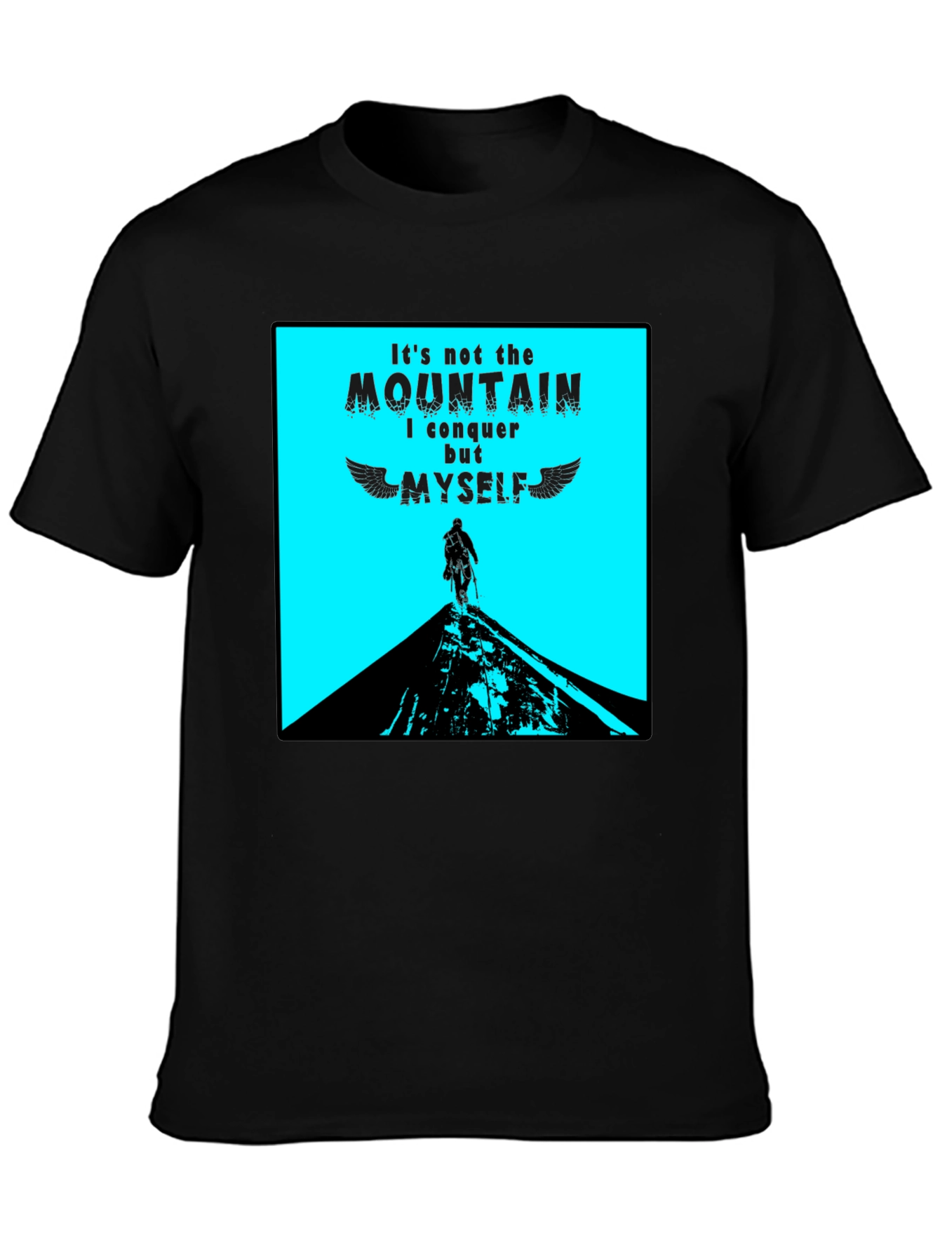 Conquer Myself Mountain Black Graphic T-Shirt