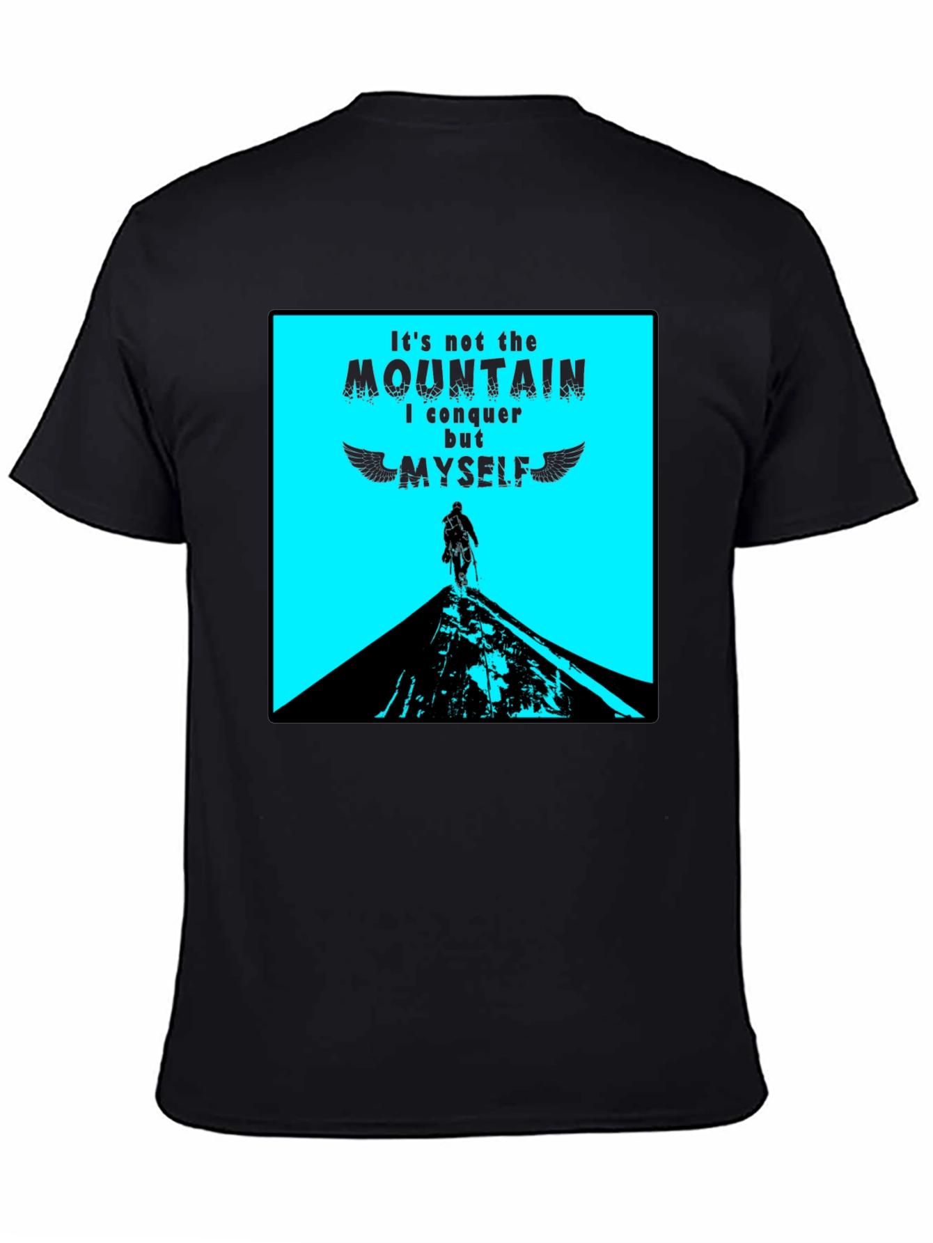 Conquer Myself Mountain Black Graphic T-Shirt