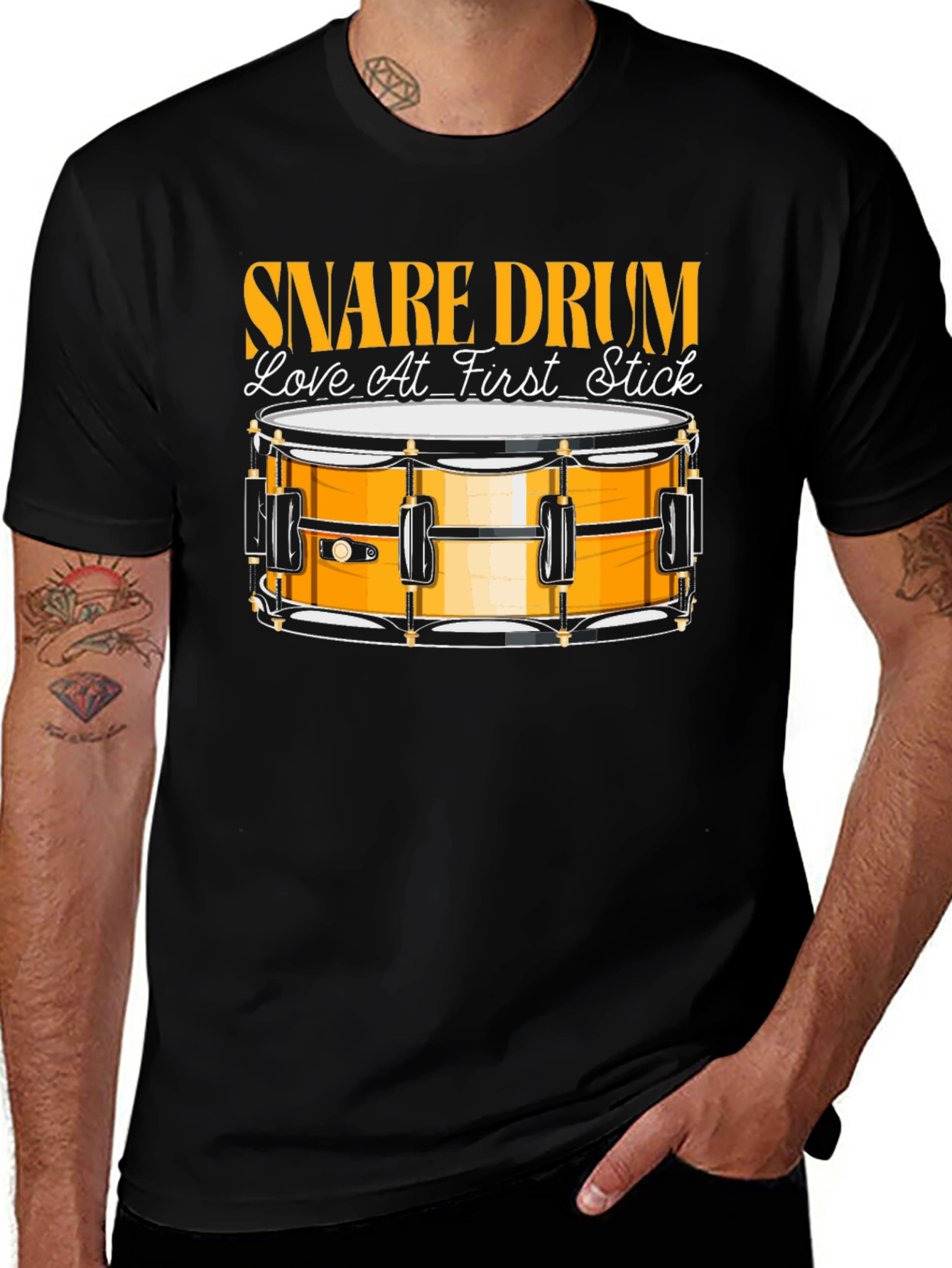 Snare Drum Love At First Stick Graphic T-Shirt