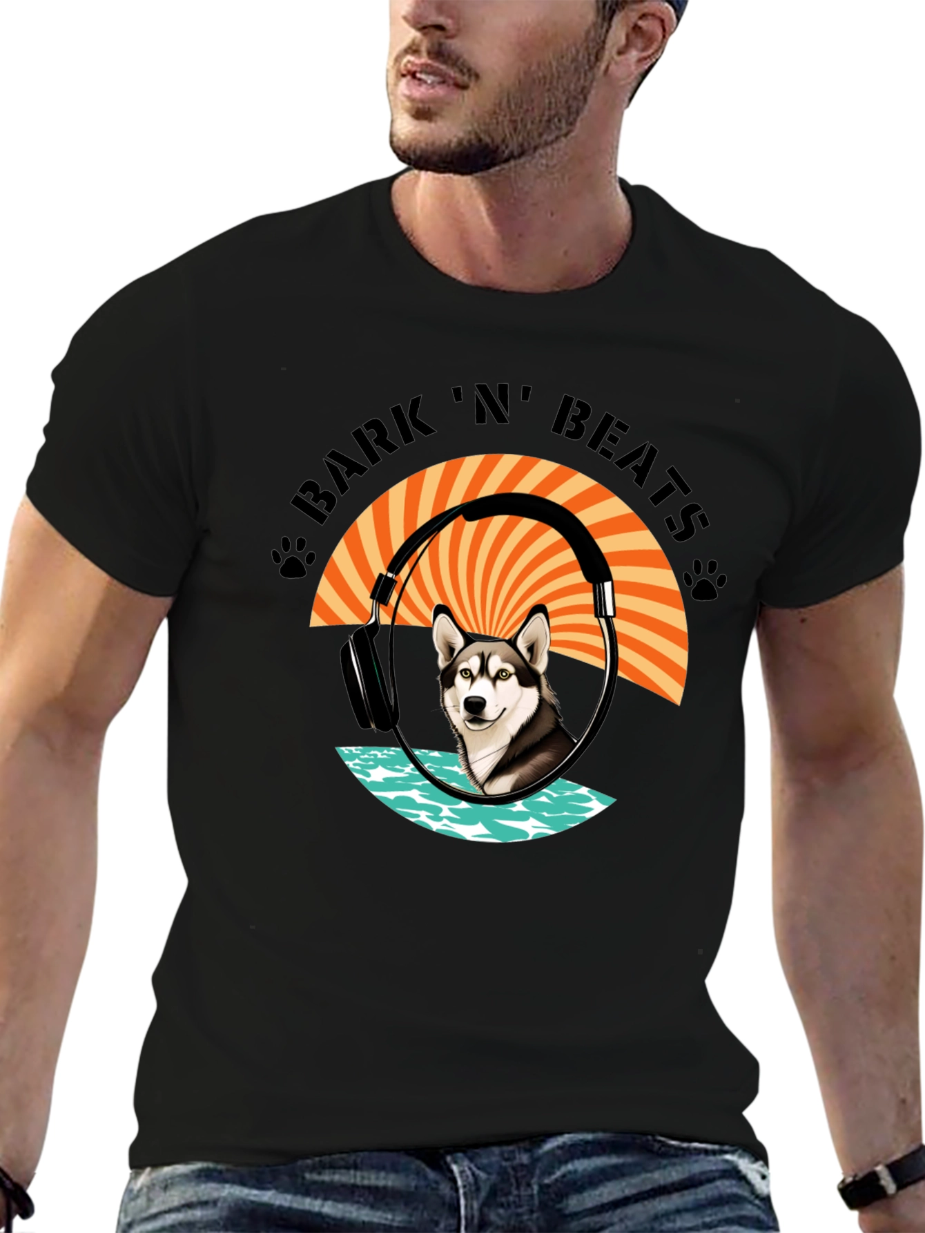 Bark N Beats Black Graphic Tee