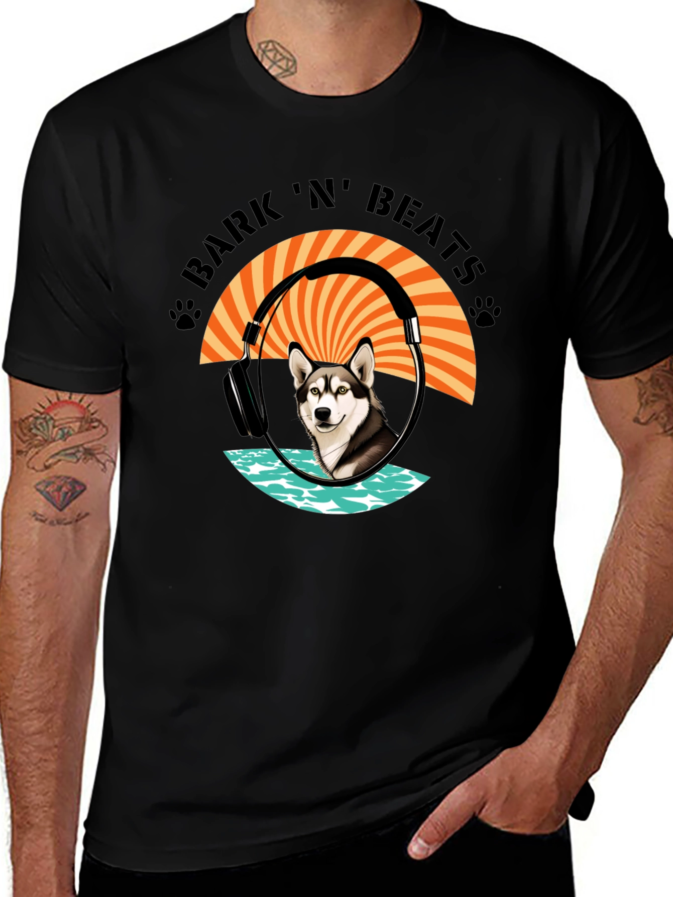 Bark N Beats Black Graphic Tee