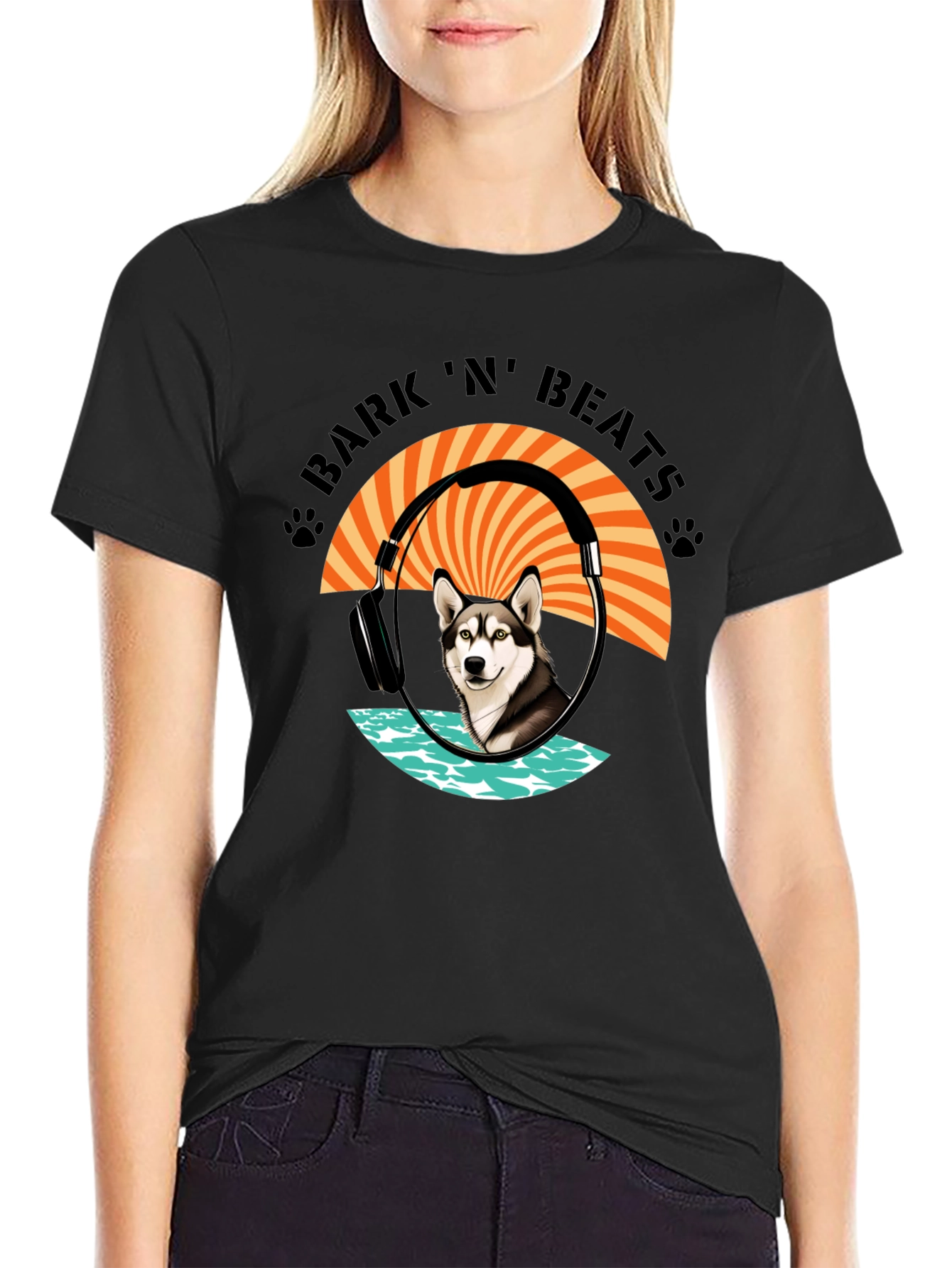 Bark N Beats Black Graphic Tee