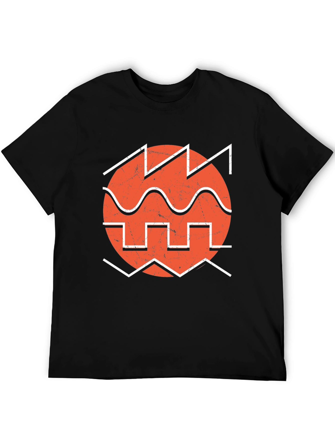 Retro Waveform Graphic Tee - Black