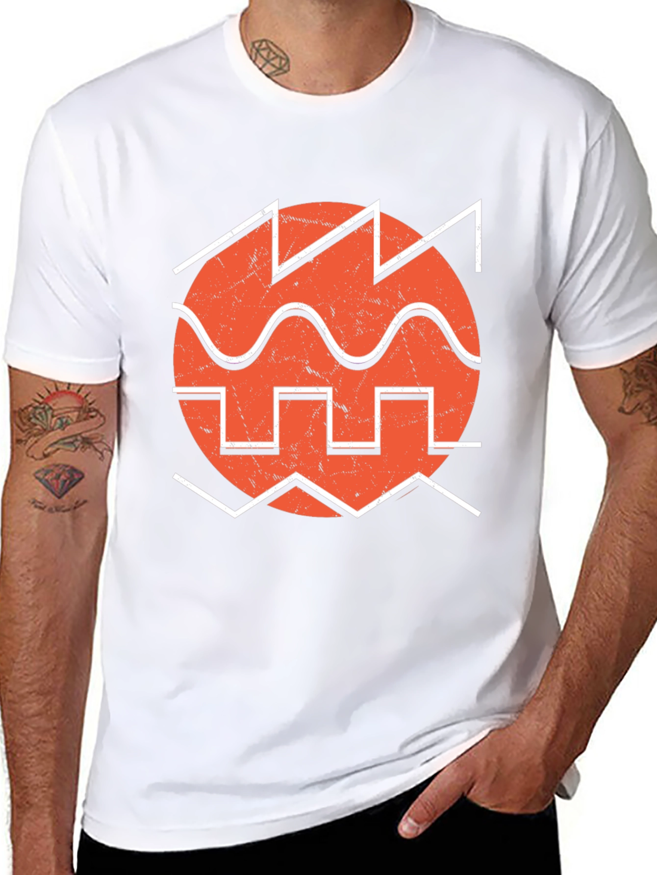 Retro Waveform Graphic Tee - Black