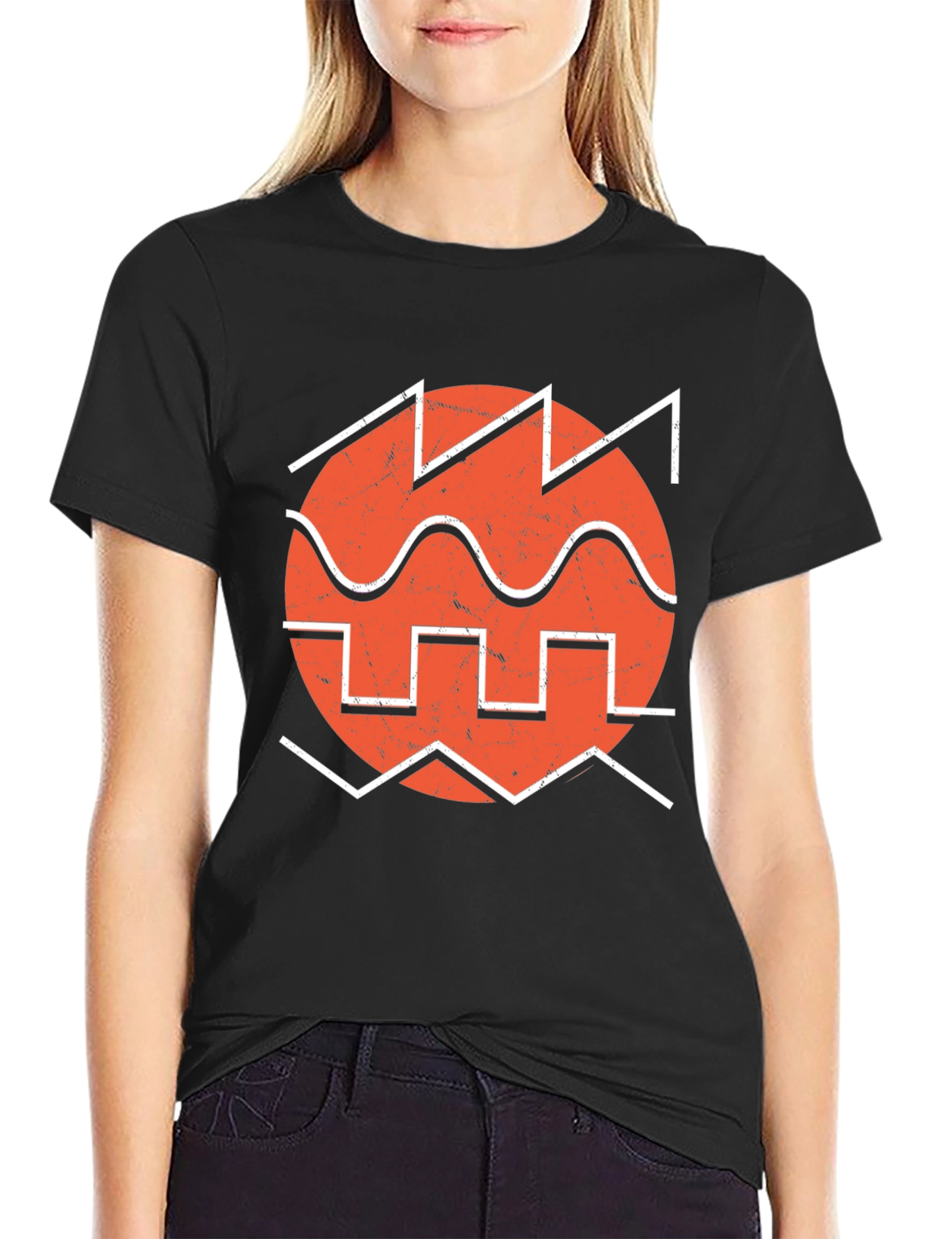 Retro Waveform Graphic Tee - Black