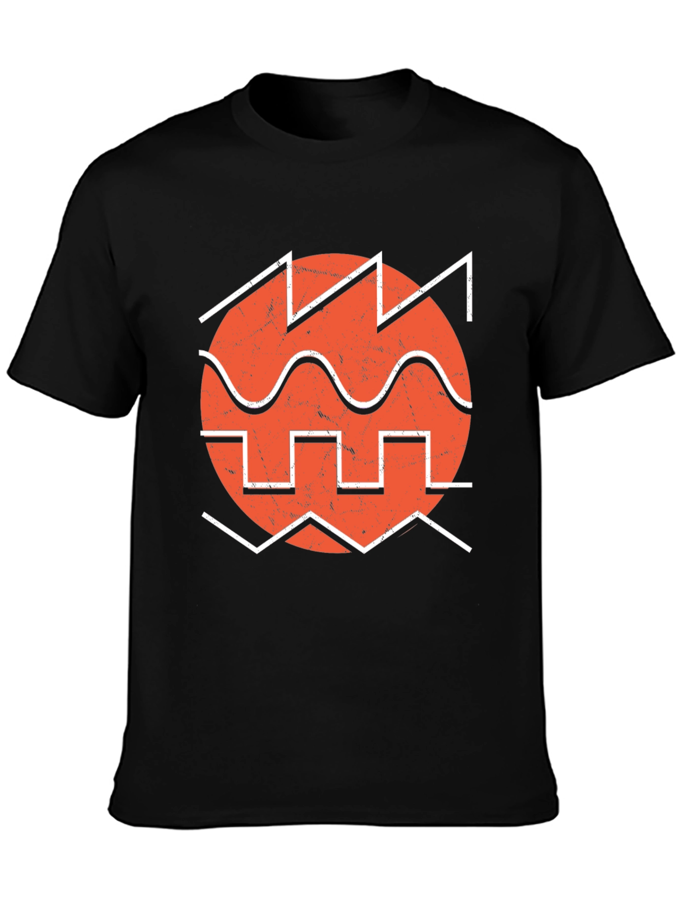 Retro Waveform Graphic Tee - Black