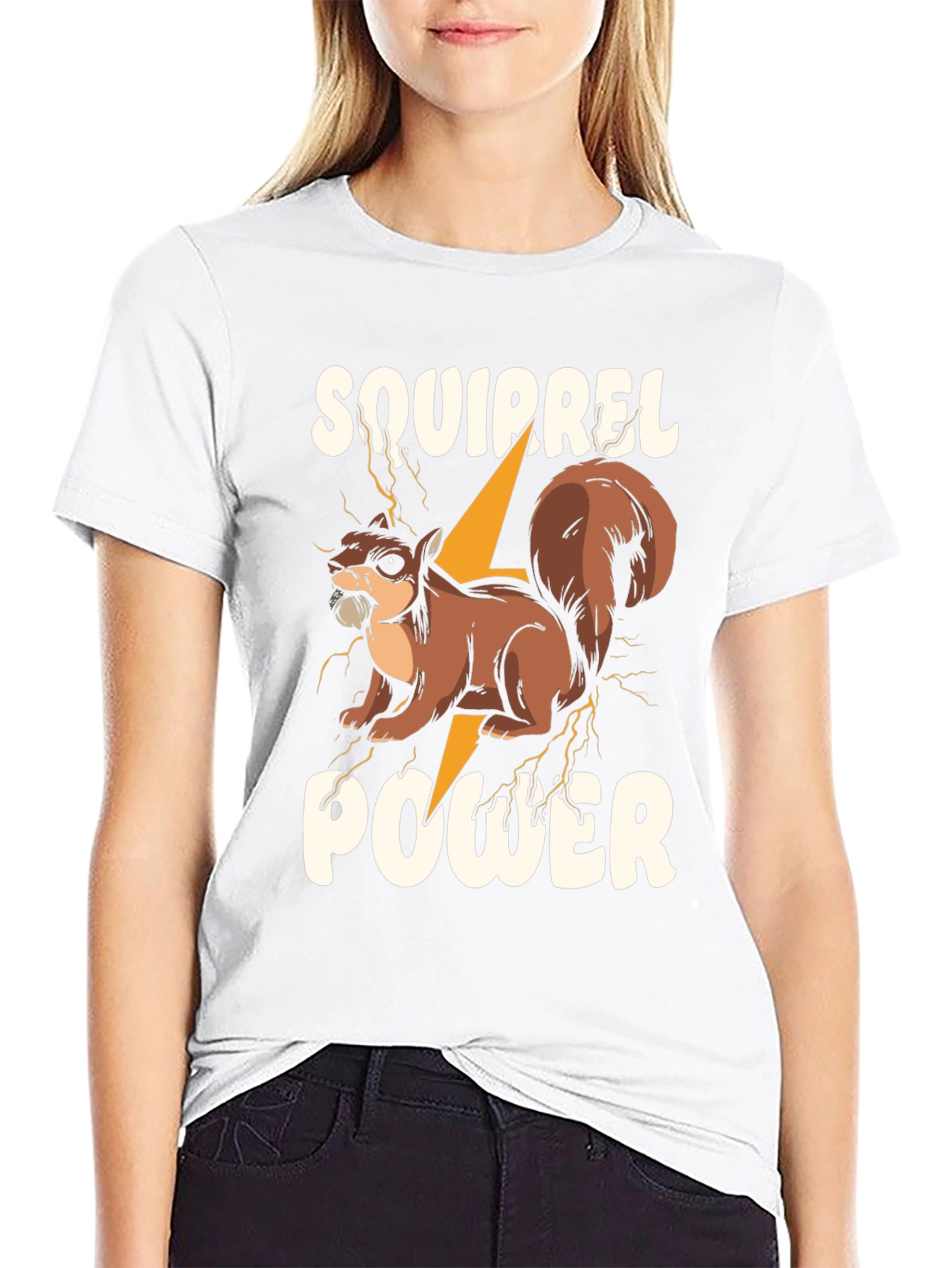Squirrel Power Graphic T-Shirt - Mens Black Tee