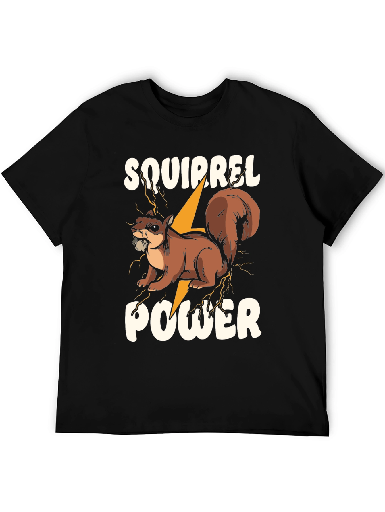 Squirrel Power Graphic T-Shirt - Mens Black Tee