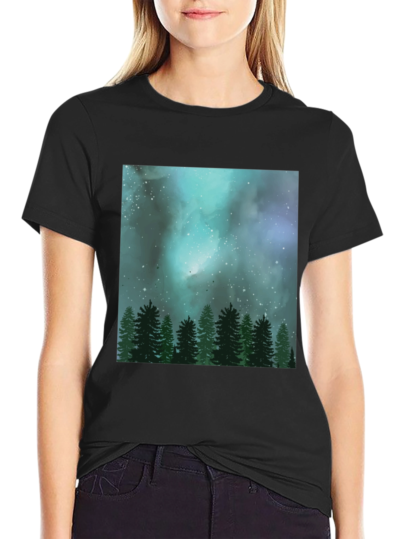 Night Sky Forest Graphic Tee