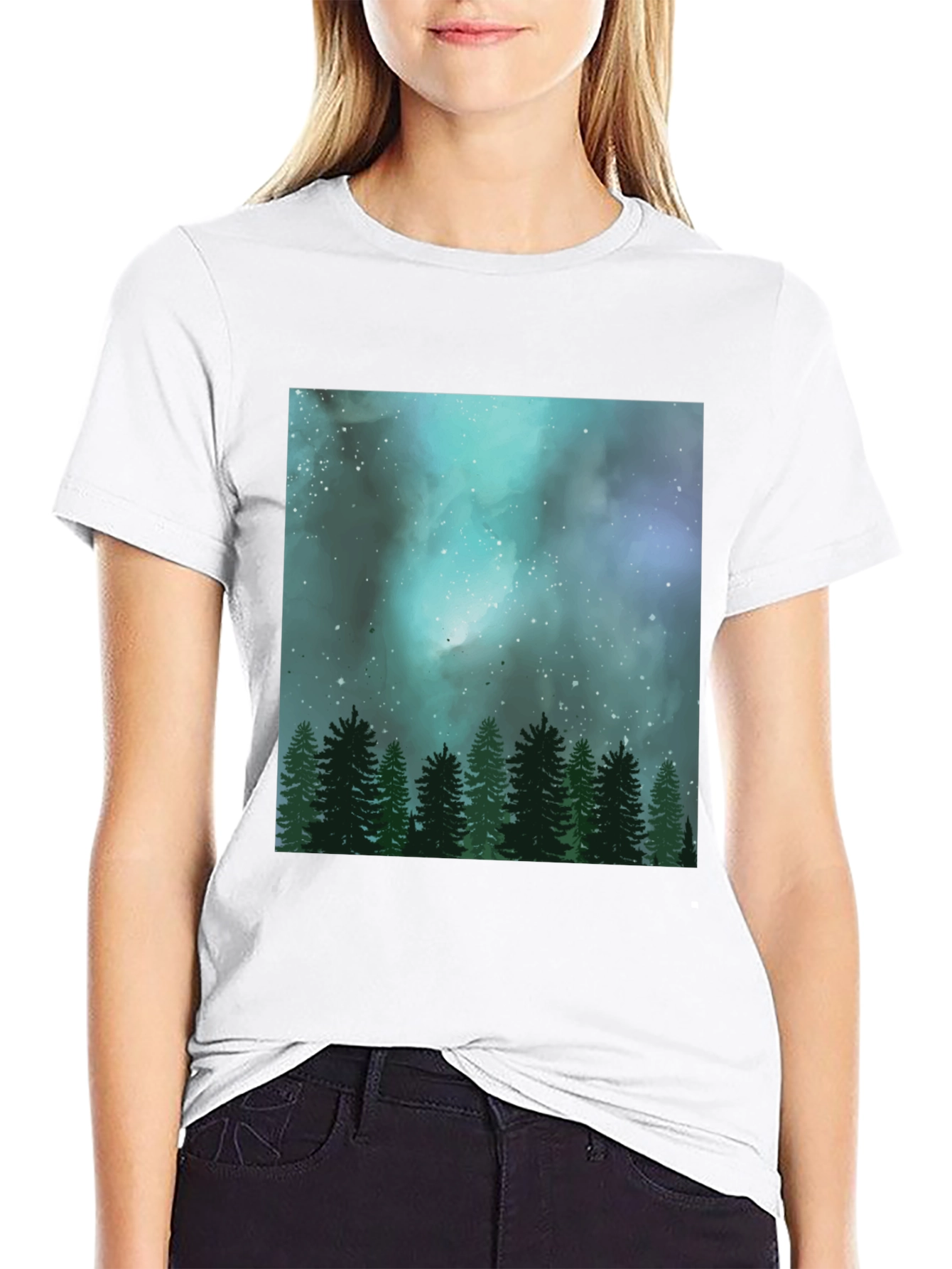 Night Sky Forest Graphic Tee