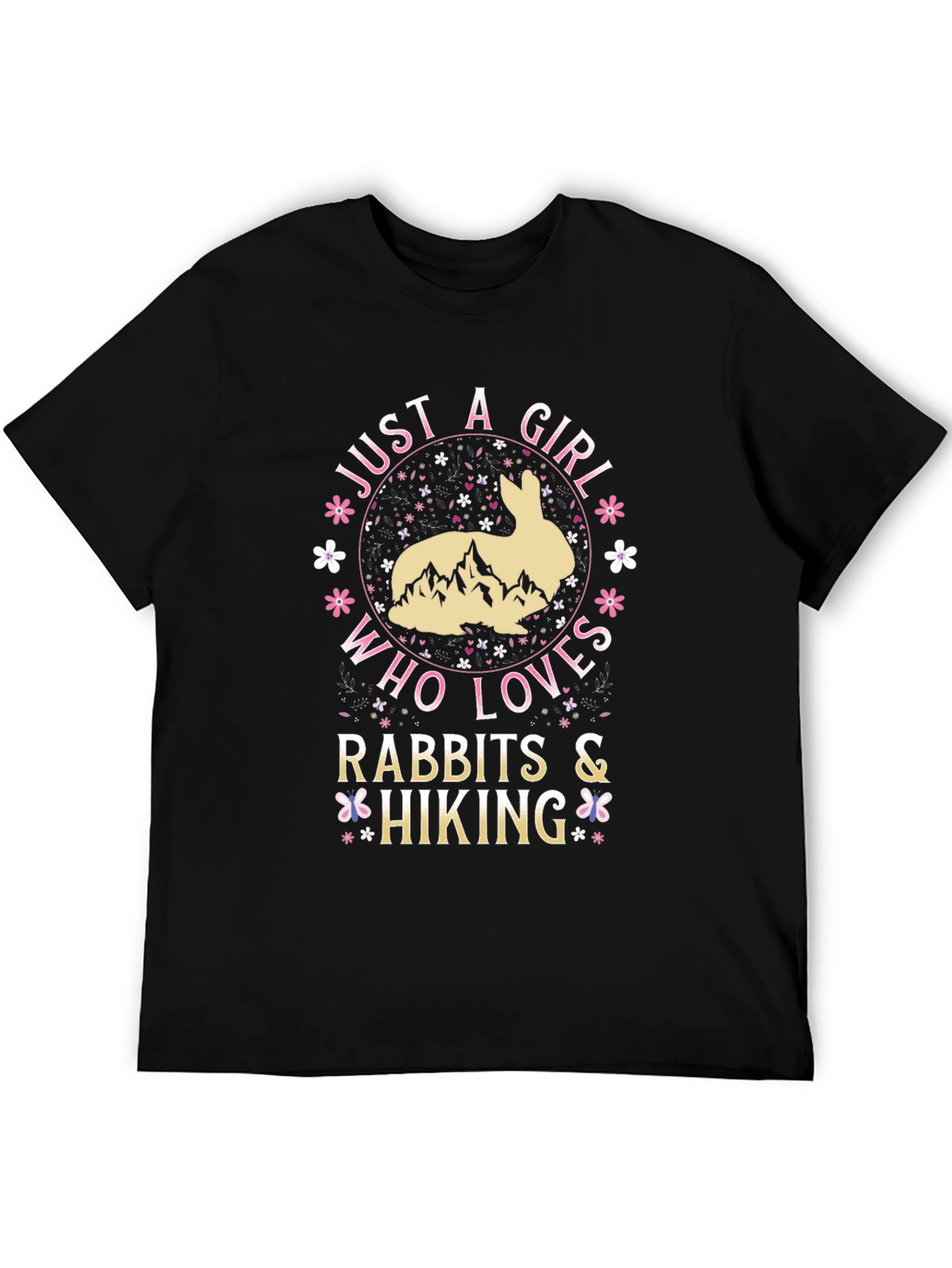 Rabbit Hiking Girl T-Shirt - Nature Lover Tee