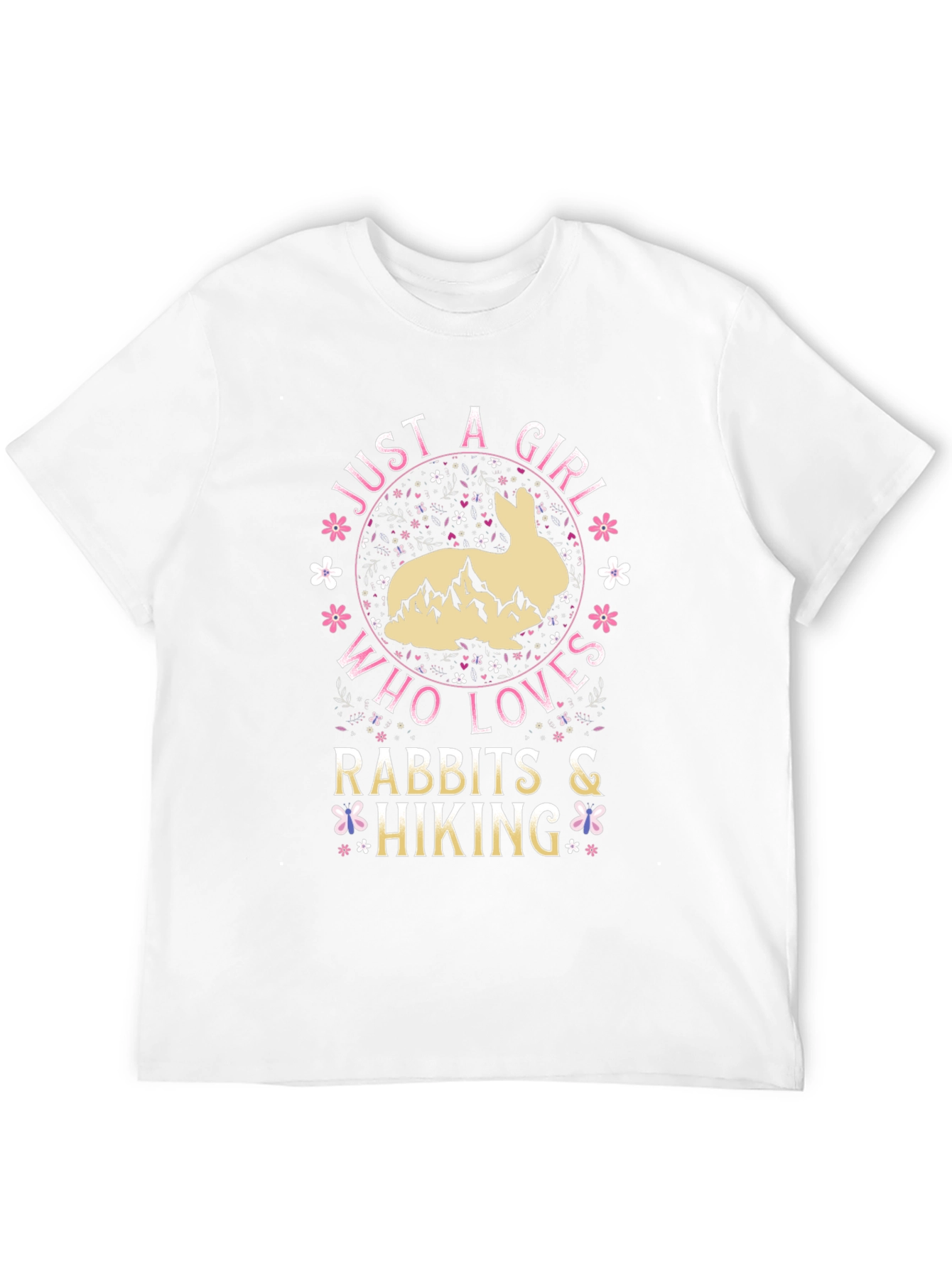 Rabbit Hiking Girl T-Shirt - Nature Lover Tee