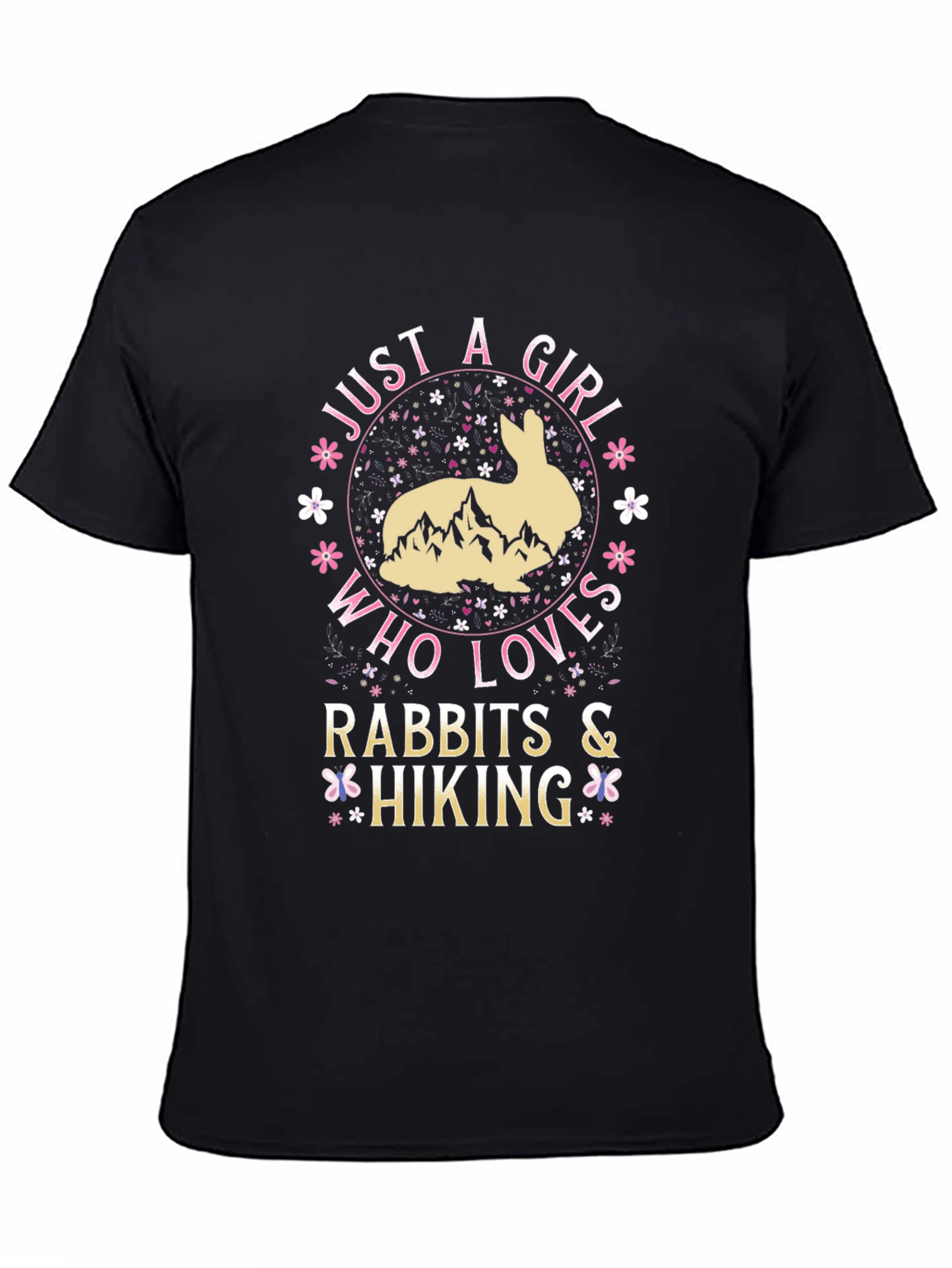 Rabbit Hiking Girl T-Shirt - Nature Lover Tee