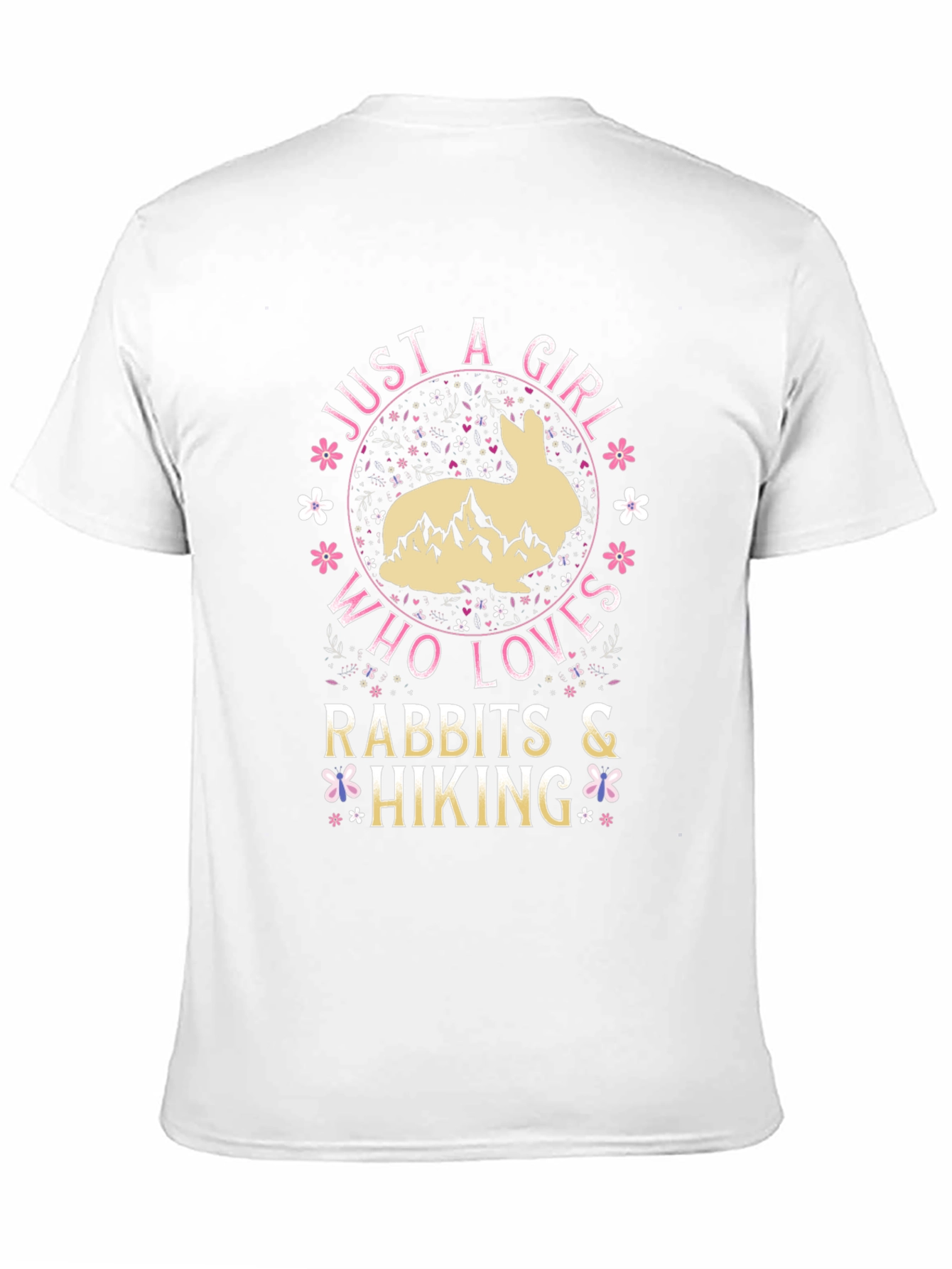 Rabbit Hiking Girl T-Shirt - Nature Lover Tee