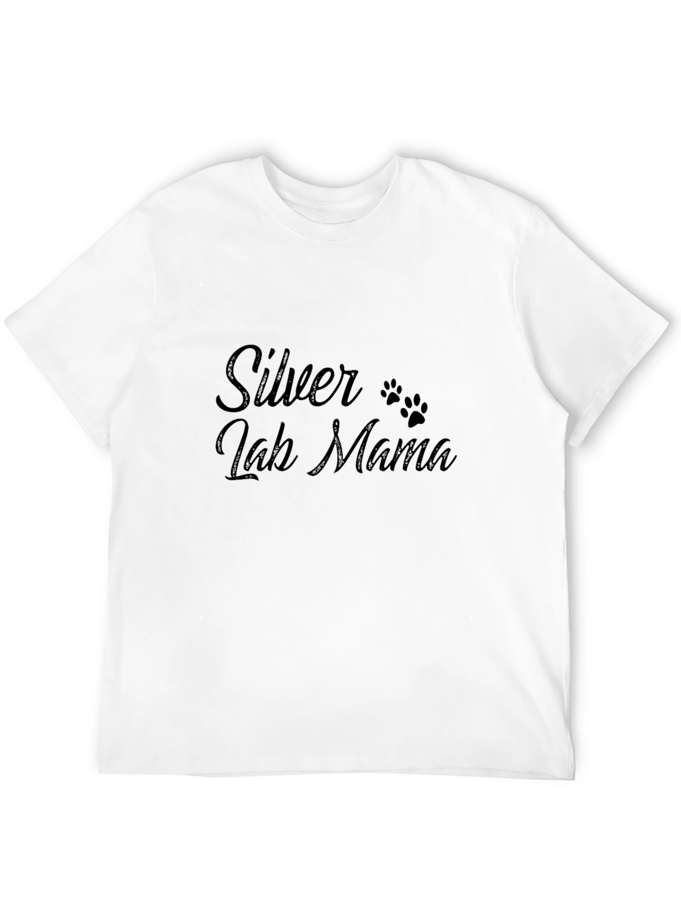 Silver Lab Mama Black T-Shirt