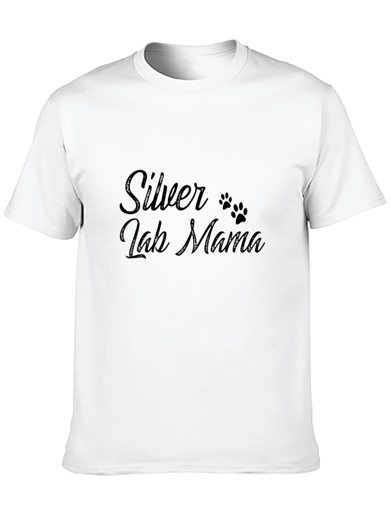 Silver Lab Mama Black T-Shirt