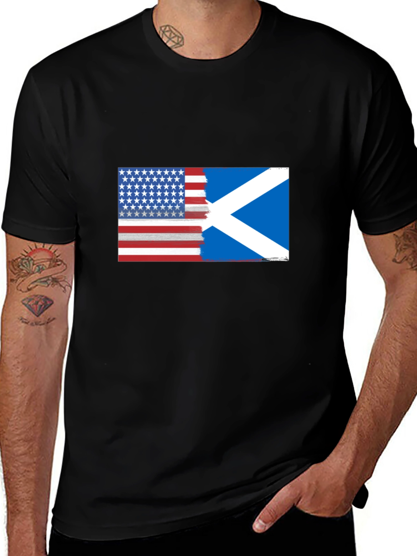 USA & Scotland Flag T-Shirt