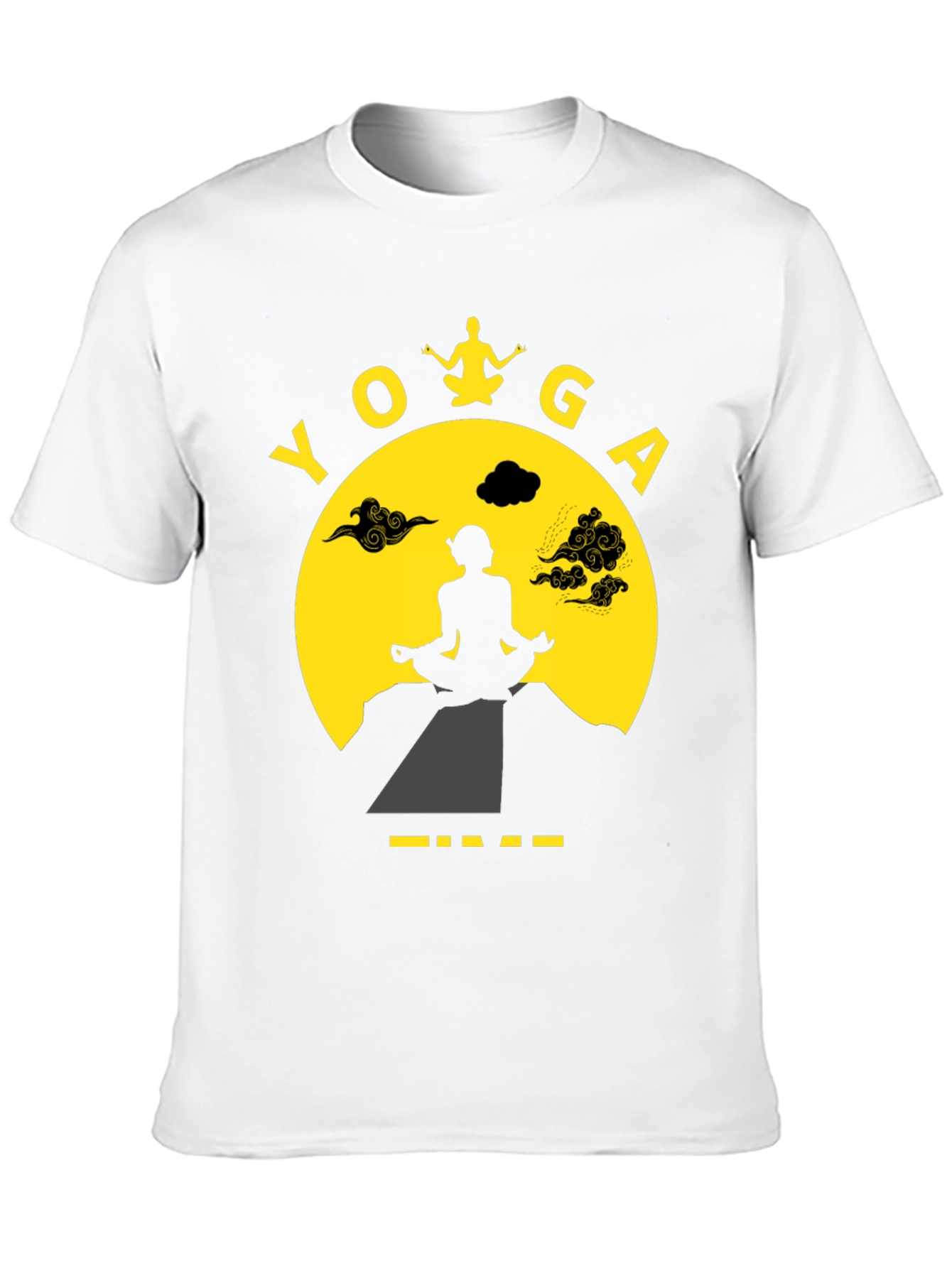 Yoga Time Graphic Tee - Meditating Silhouette T-Shirt