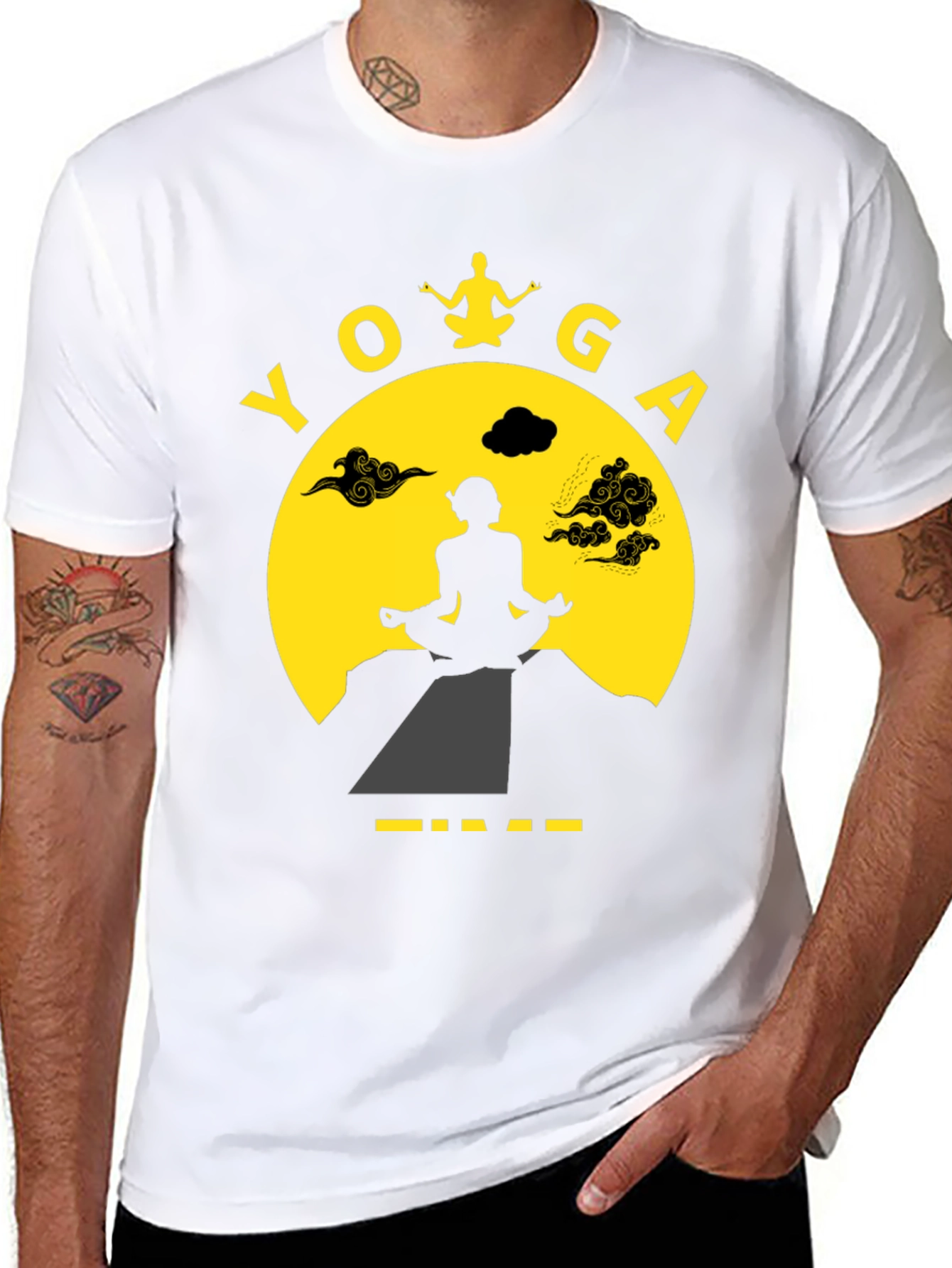 Yoga Time Graphic Tee - Meditating Silhouette T-Shirt