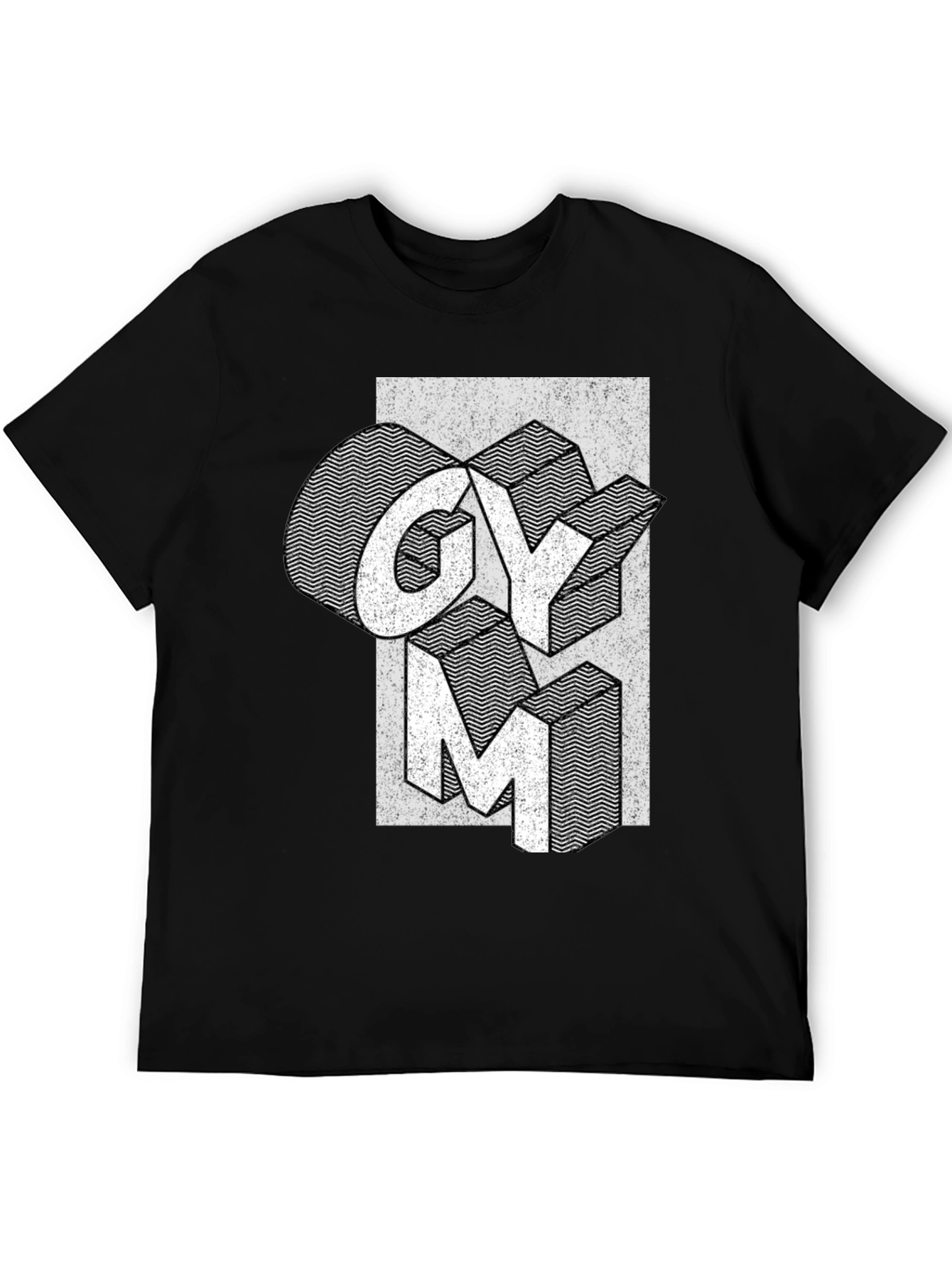 Gym Graphic Print Black T-Shirt