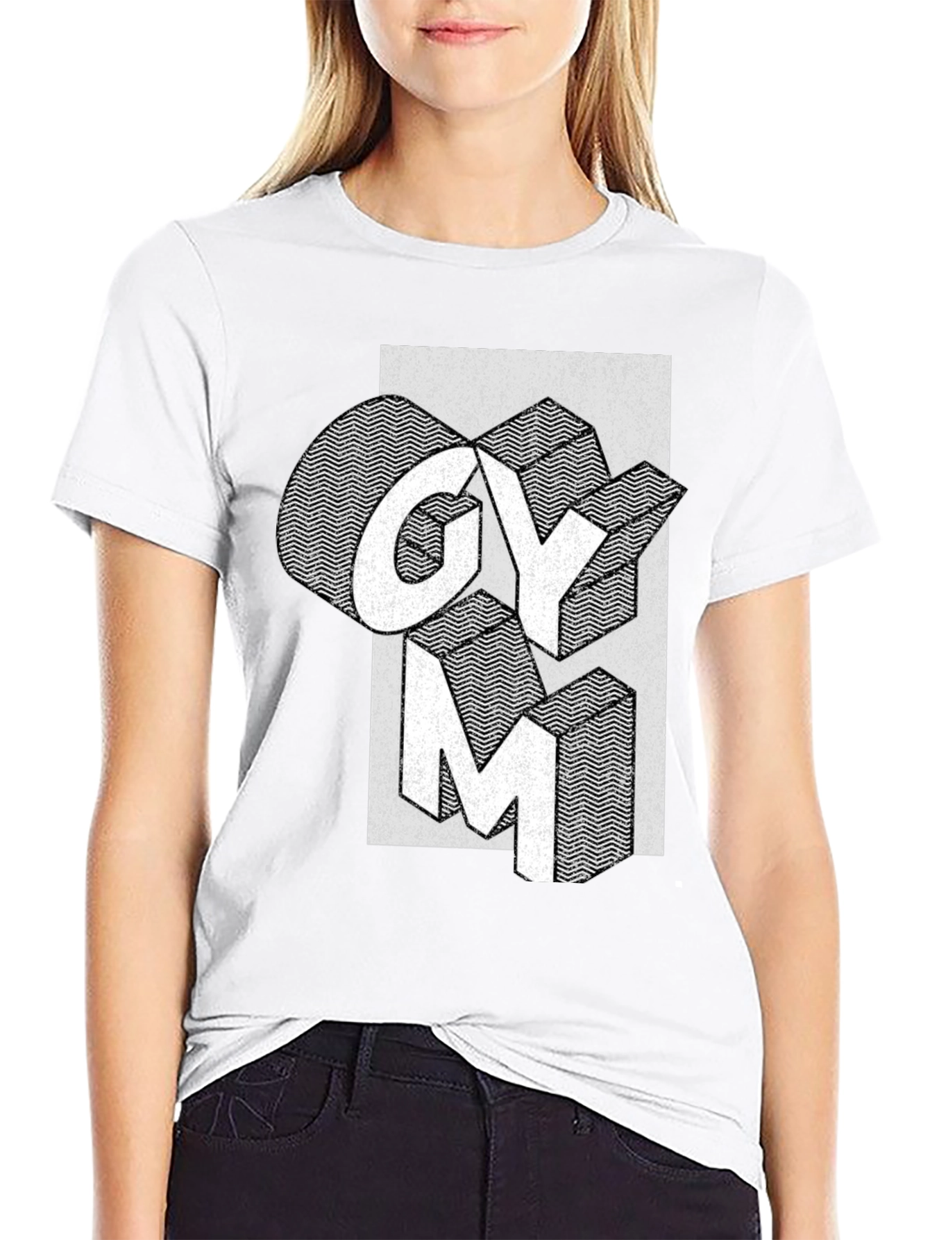 Gym Graphic Print Black T-Shirt