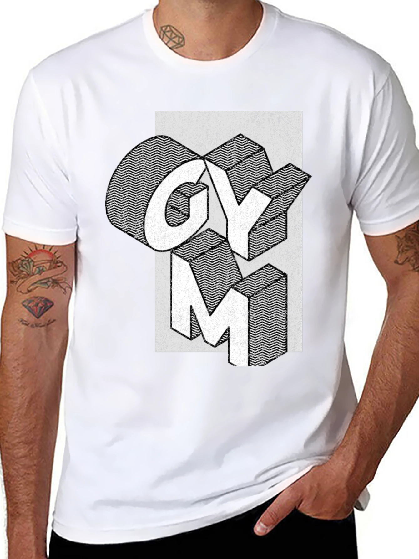 Gym Graphic Print Black T-Shirt
