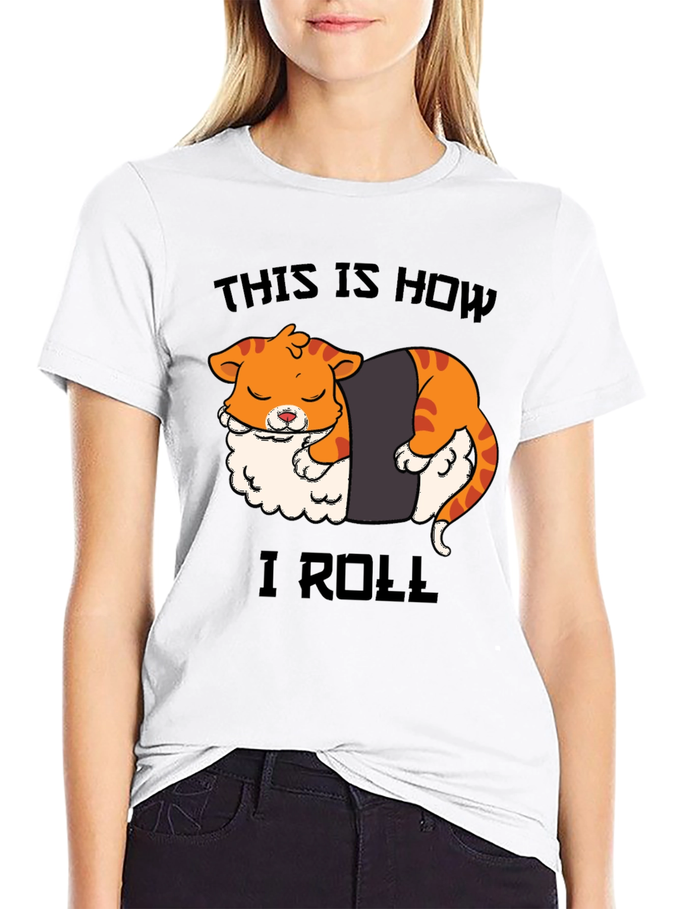 Sushi Cat Roll T-Shirt - Funny Graphic Tee