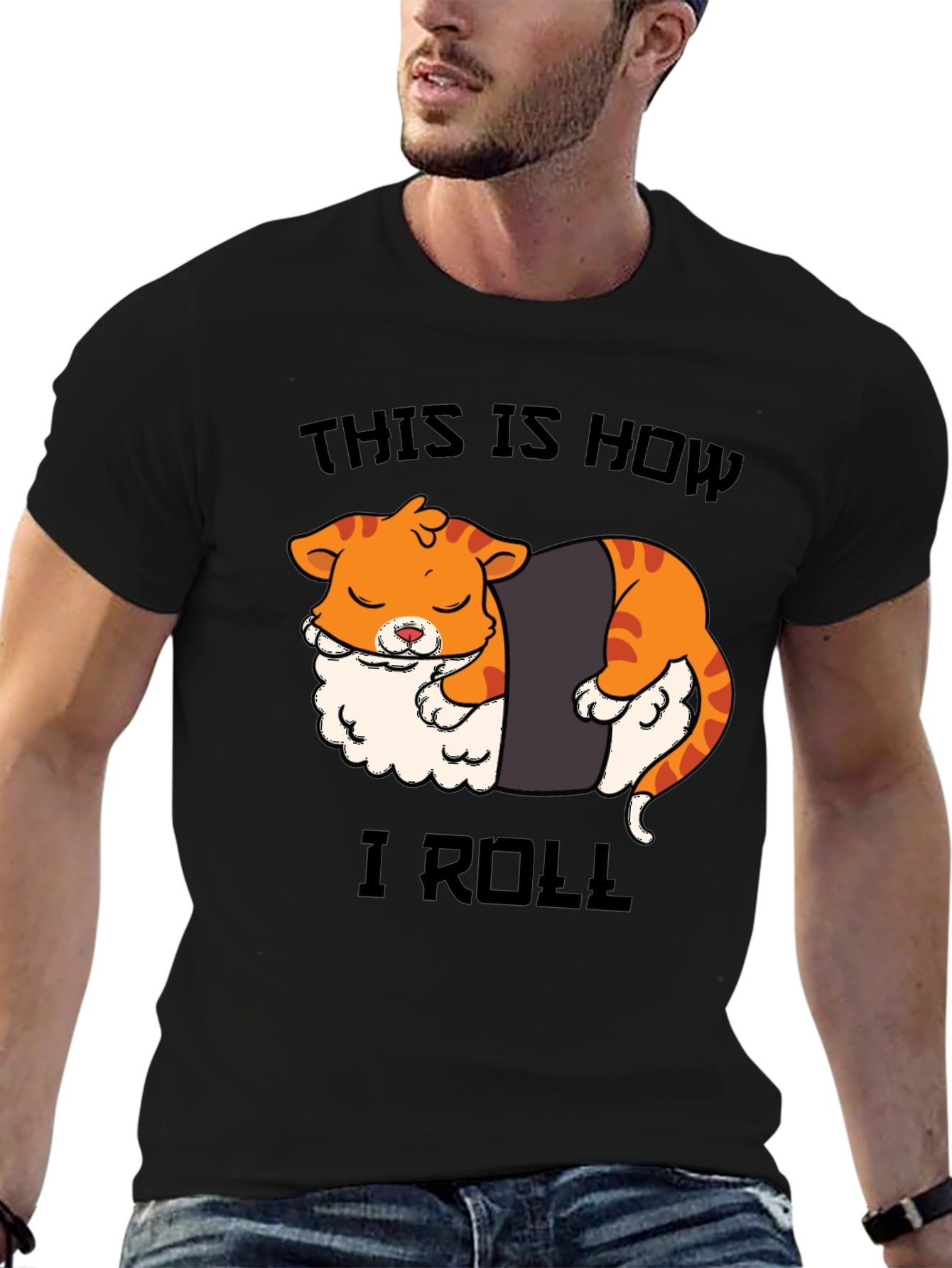Sushi Cat Roll T-Shirt - Funny Graphic Tee
