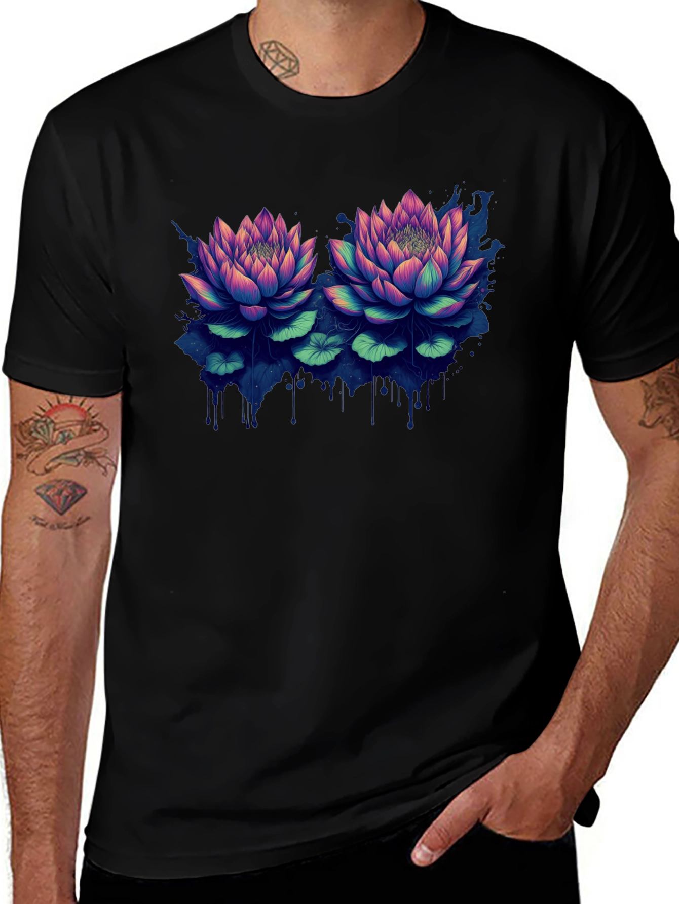 Lotus Blossom Graphic T-Shirt
