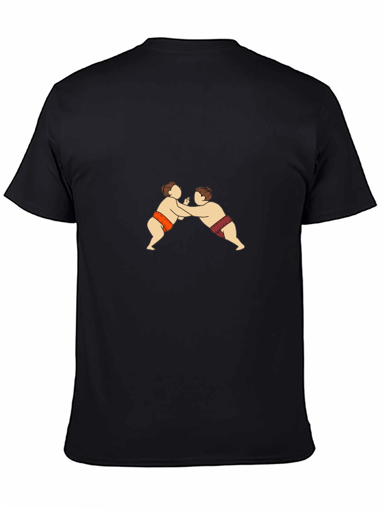 Sumo Wrestling Graphic Tee - Black Cotton T-Shirt