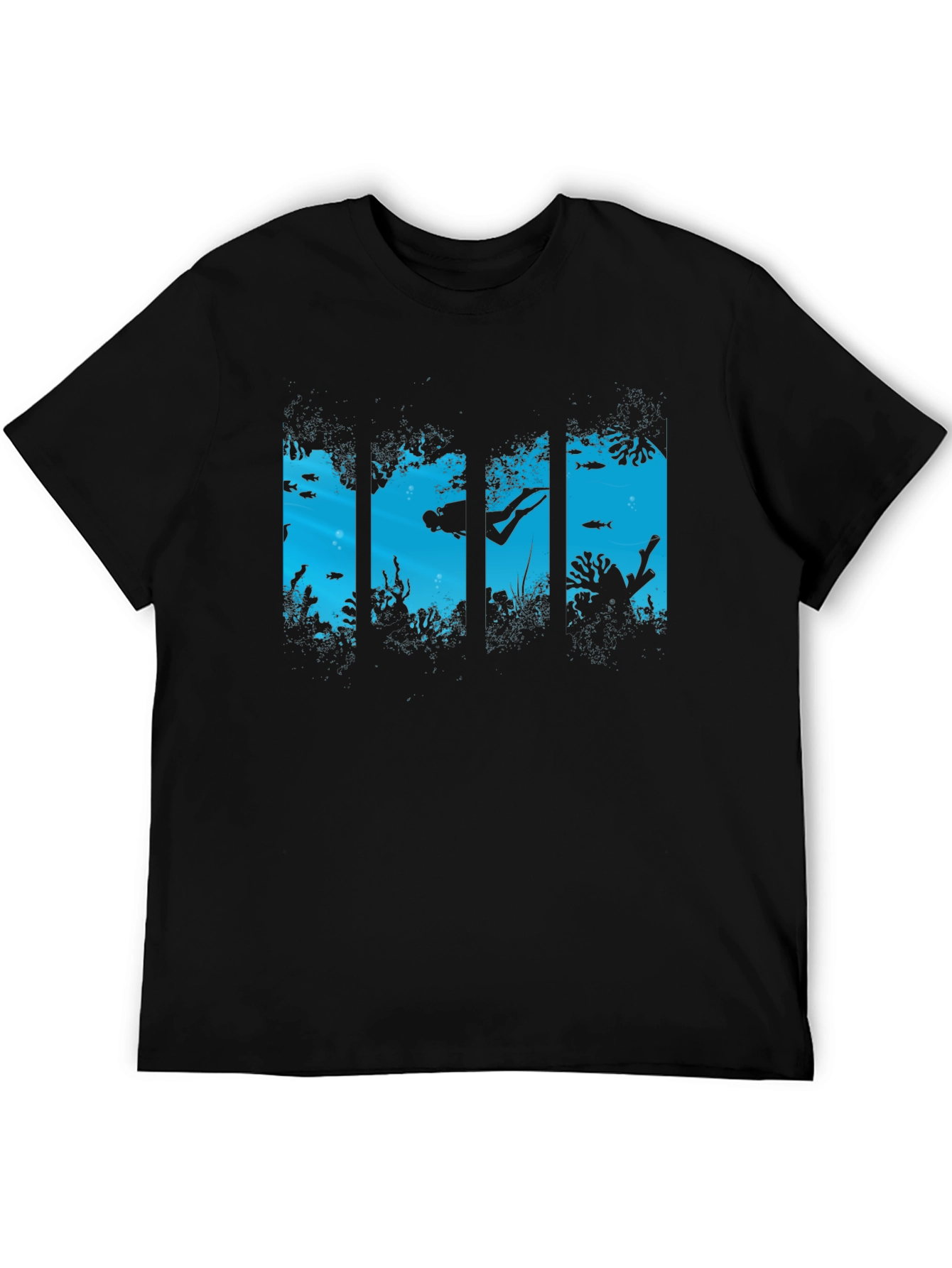 Diver Silhouette Graphic Black T-Shirt