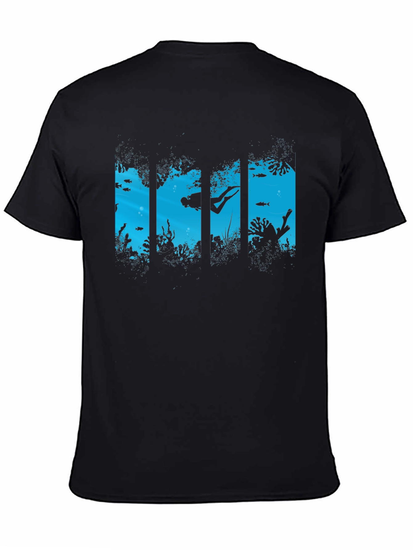 Diver Silhouette Graphic Black T-Shirt