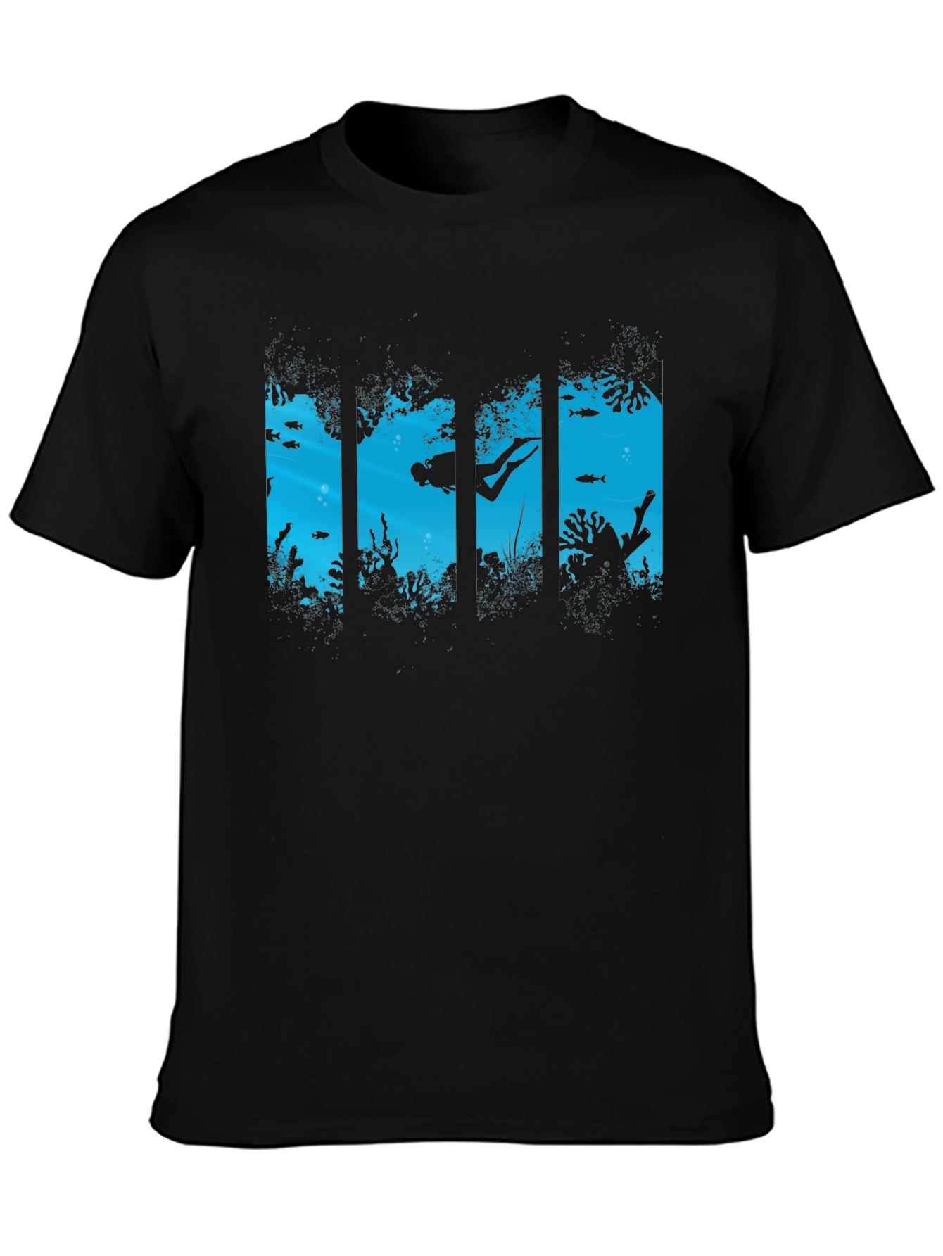 Diver Silhouette Graphic Black T-Shirt