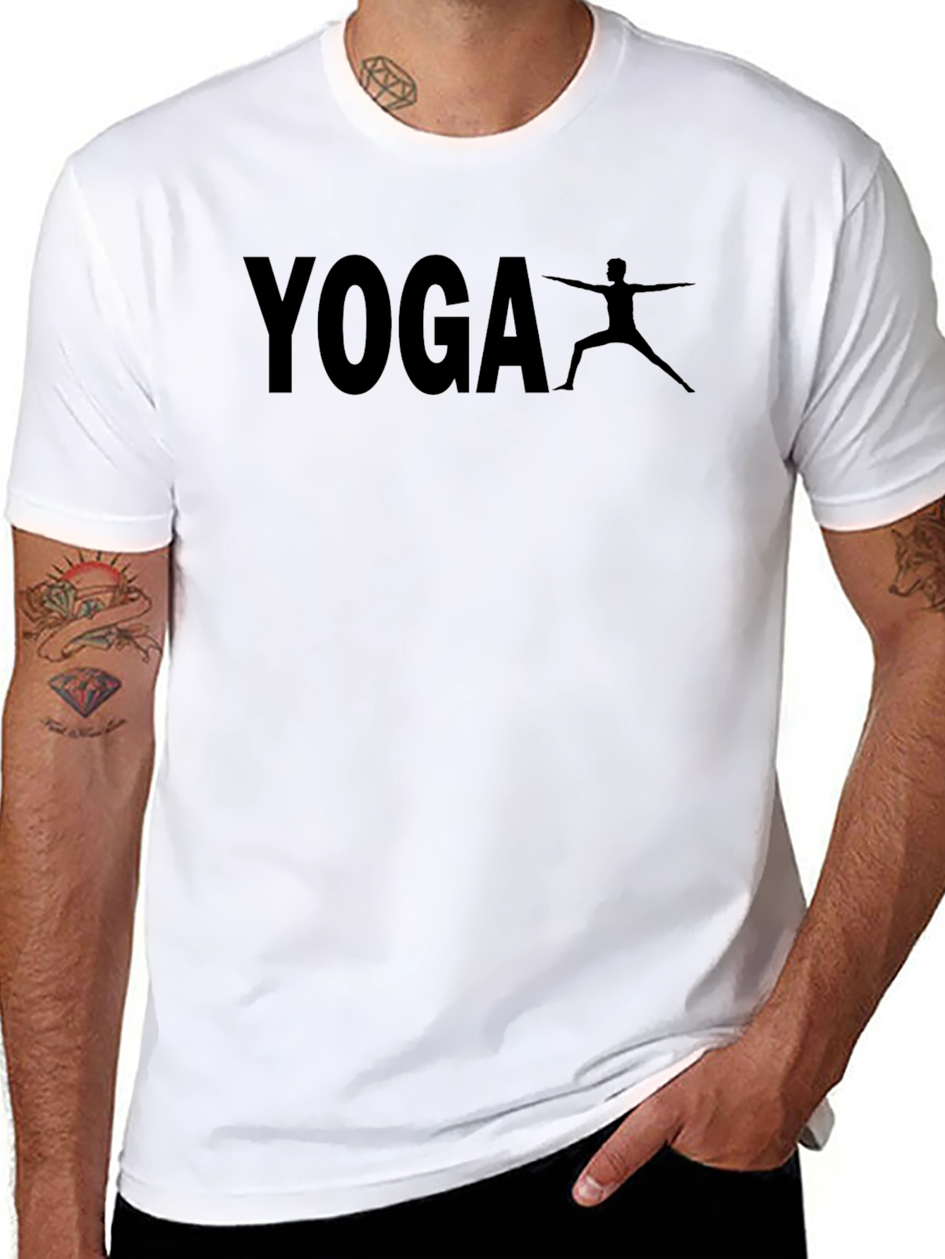 Yoga Pose Graphic Tee - Mens Black T-Shirt