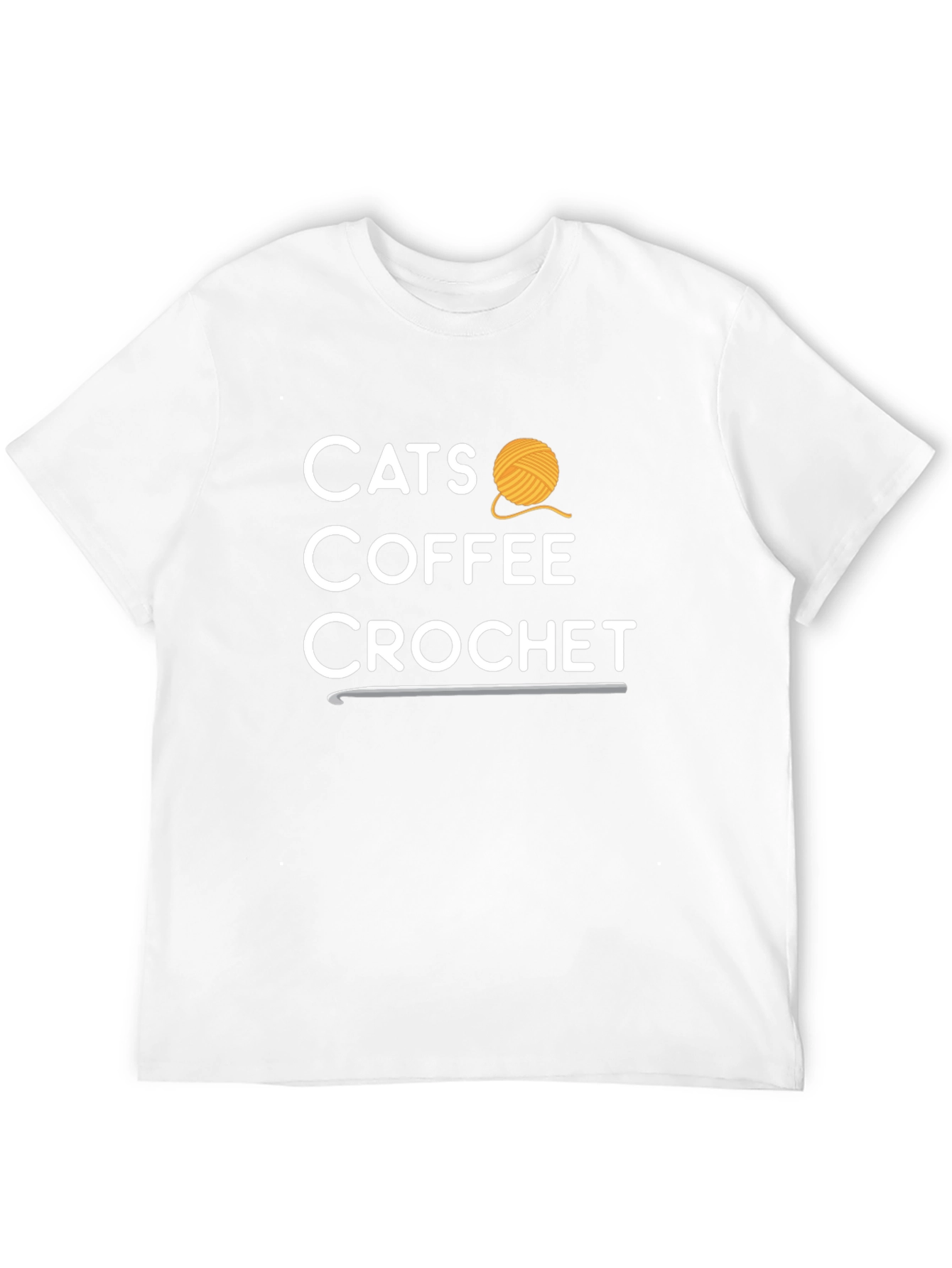 Cats Coffee Crochet Graphic T-Shirt