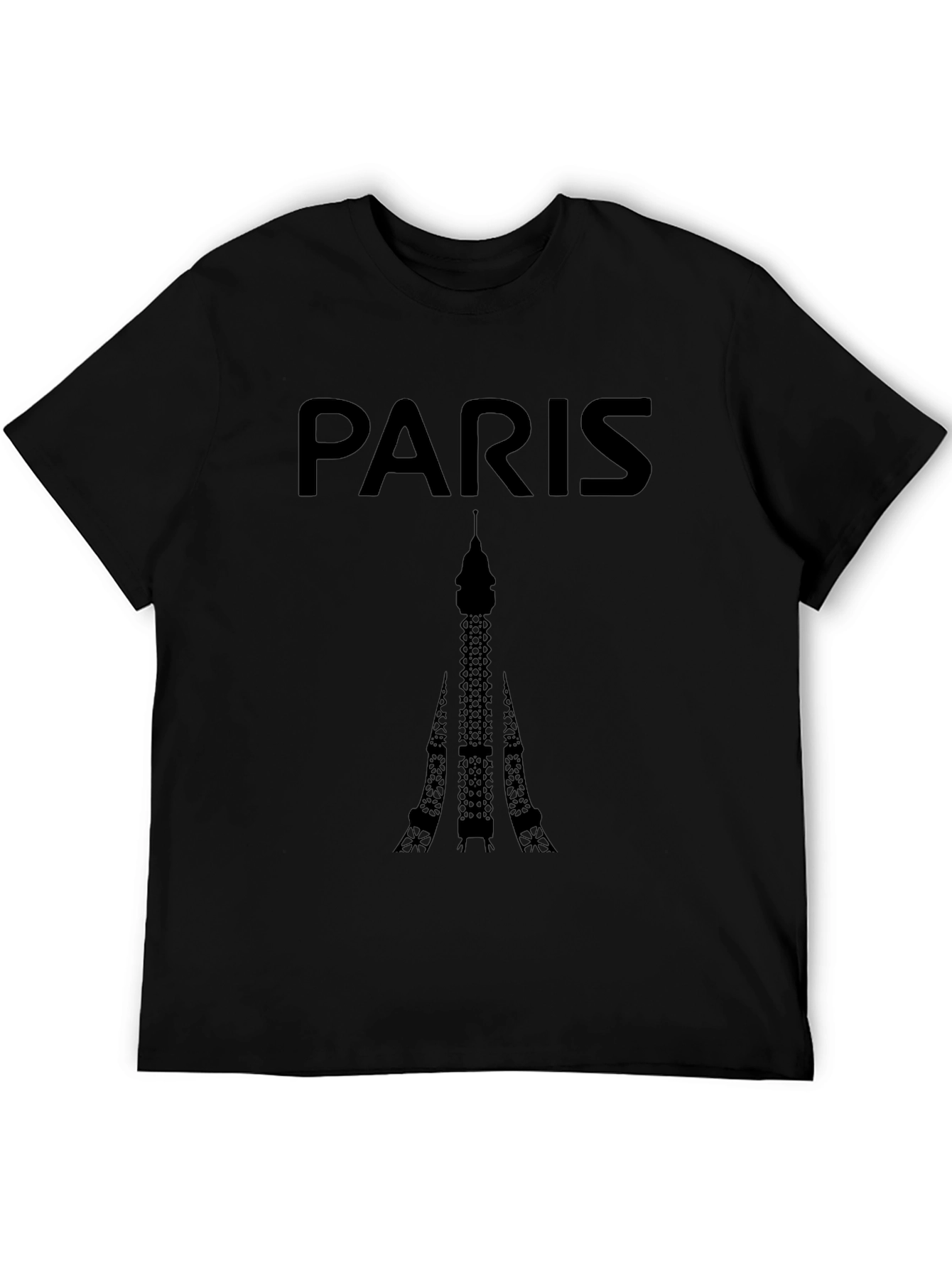 Paris Eiffel Tower Black T-Shirt