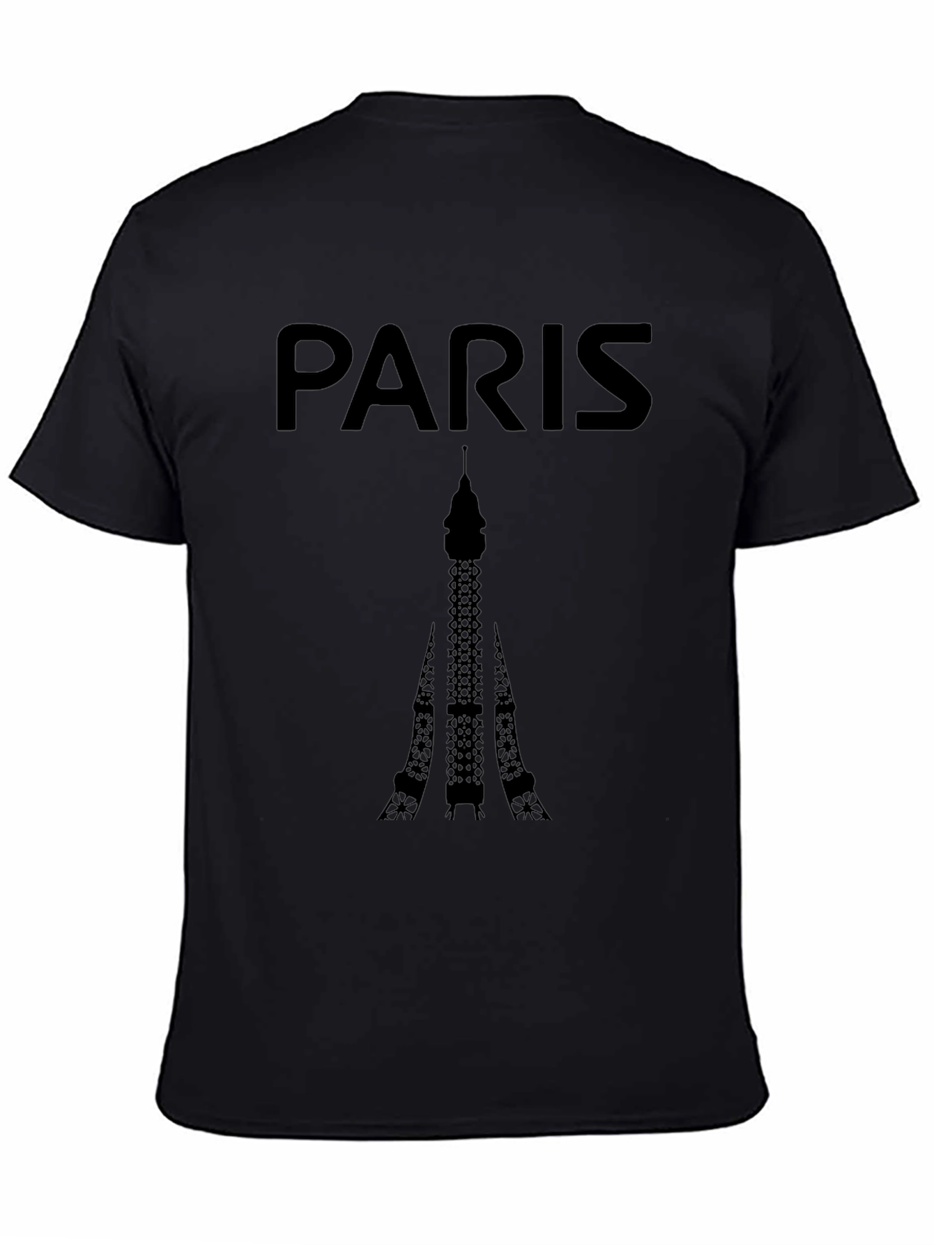Paris Eiffel Tower Black T-Shirt