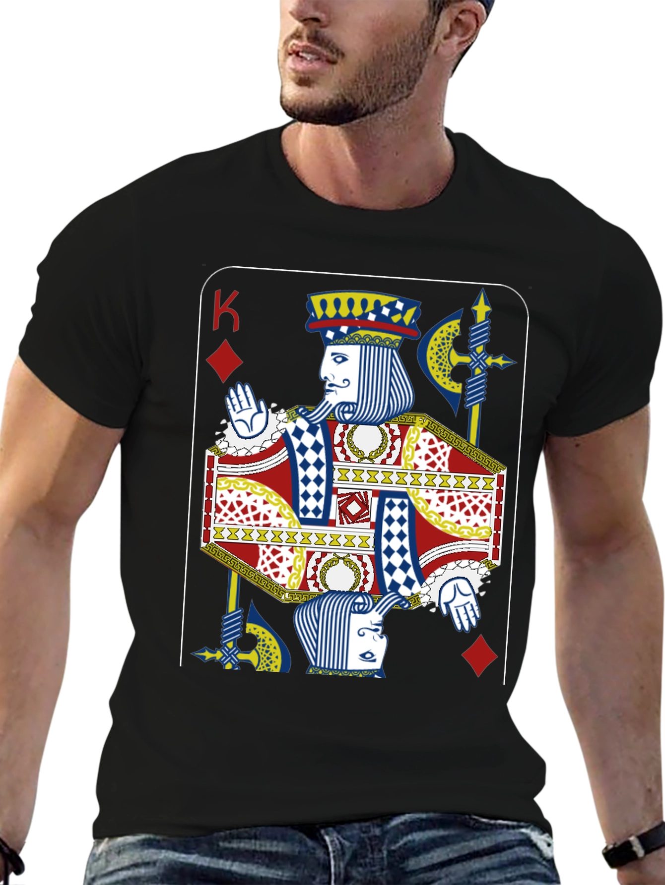 King of Diamonds Graphic Tee - Novelty Card Design