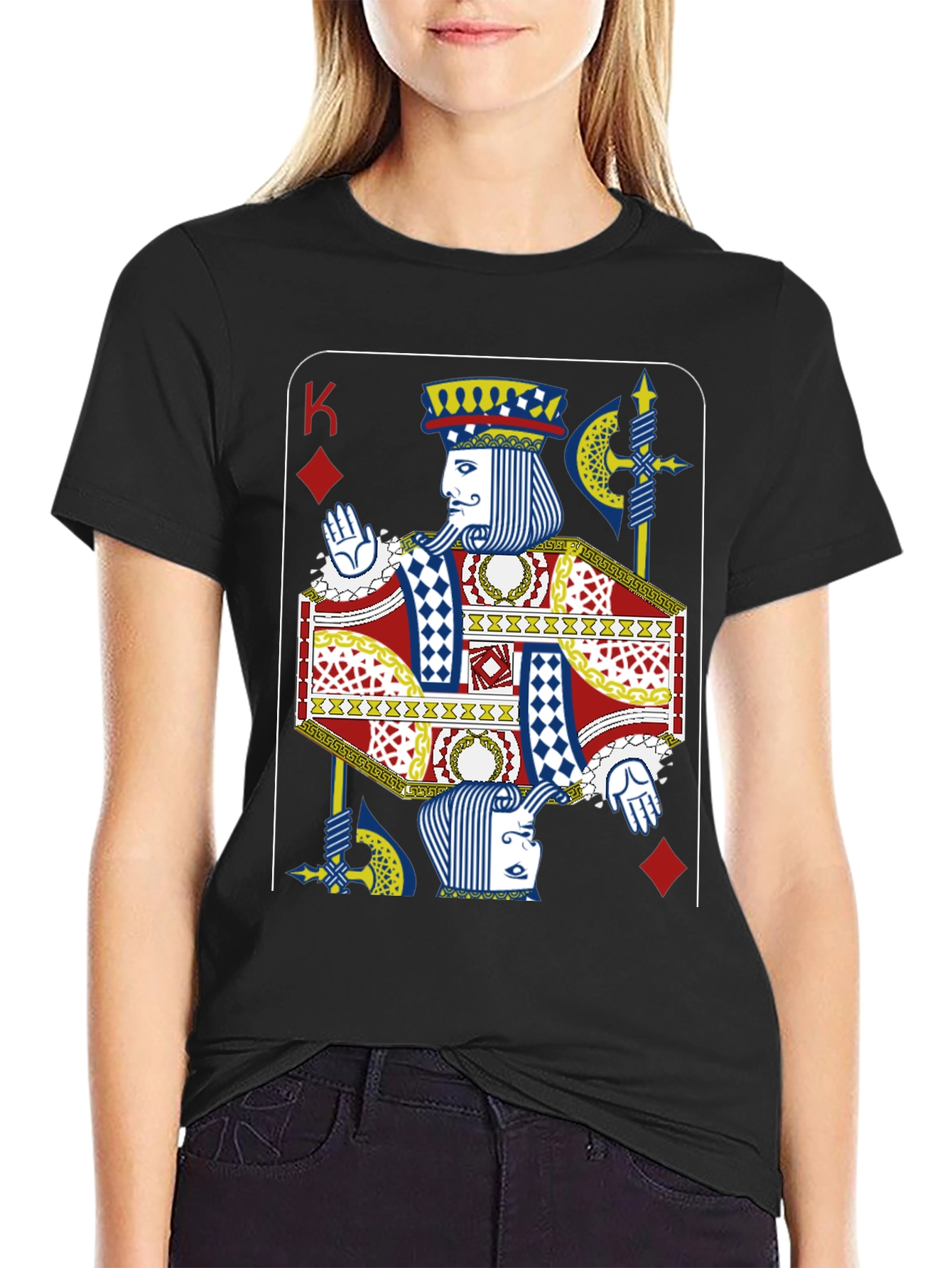 King of Diamonds Graphic Tee - Novelty Card Design