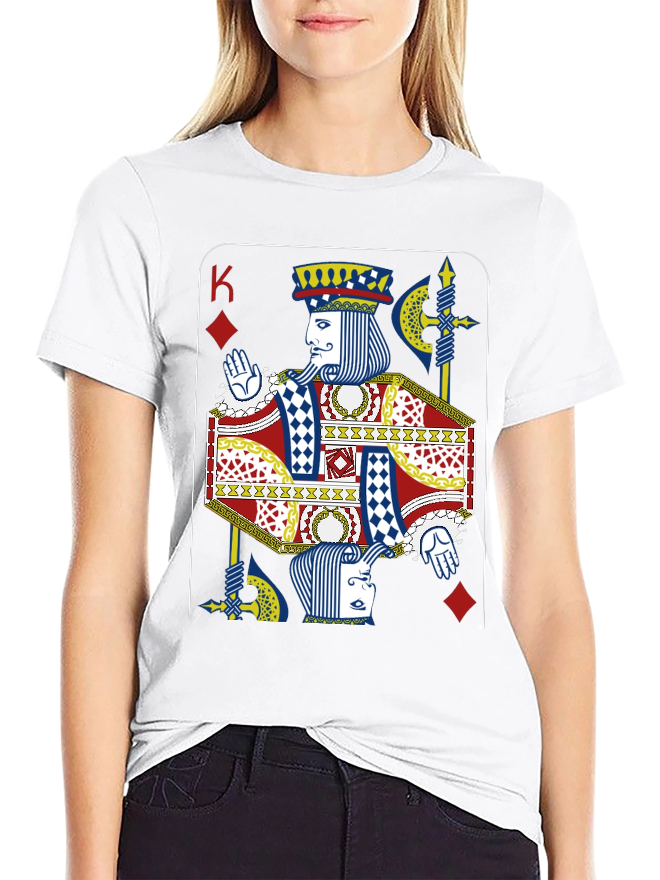 King of Diamonds Graphic Tee - Novelty Card Design